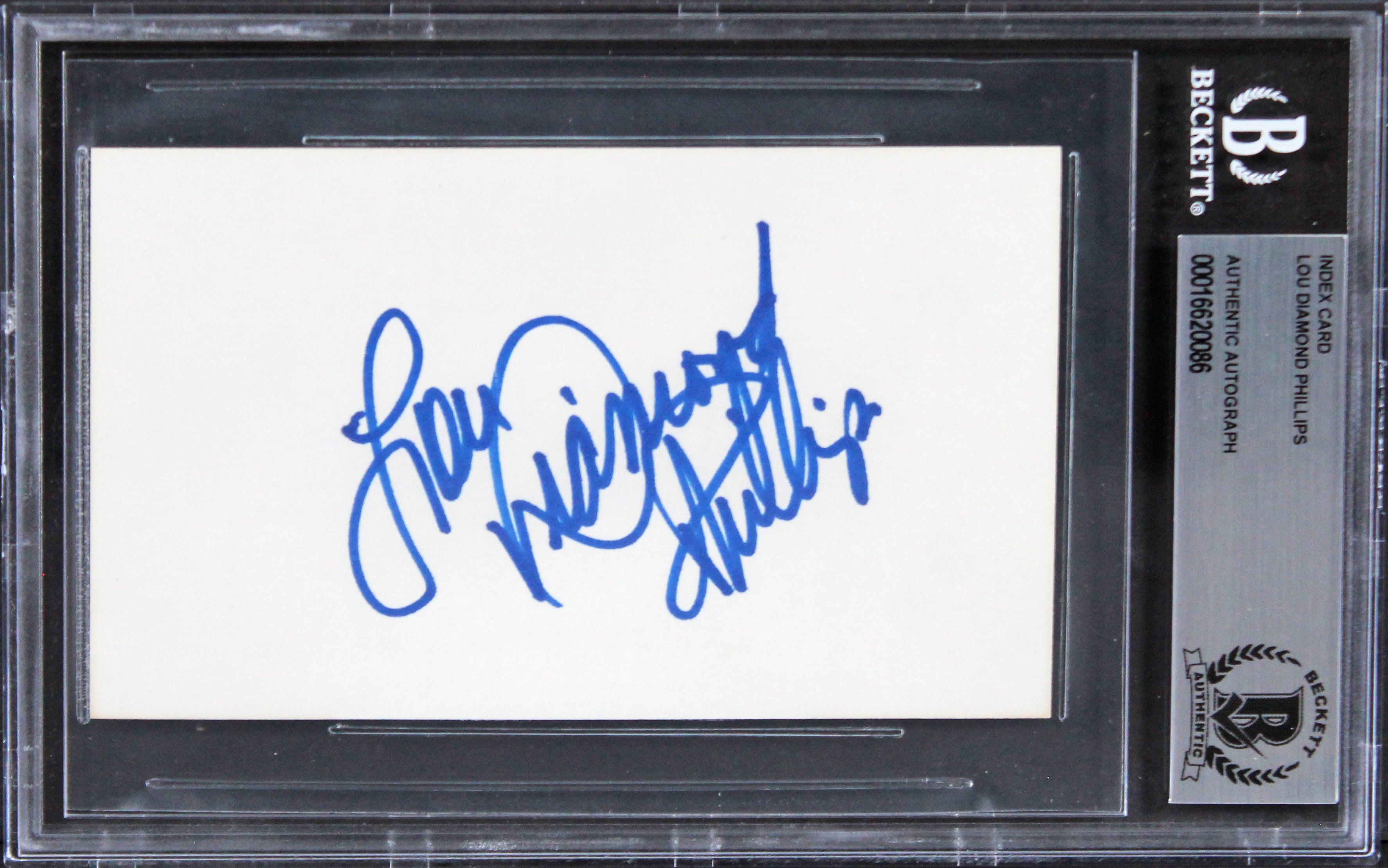 Lou Diamond Phillips Stand & Deliver Authentic Signed 3x5 Index Card BAS Slab 2