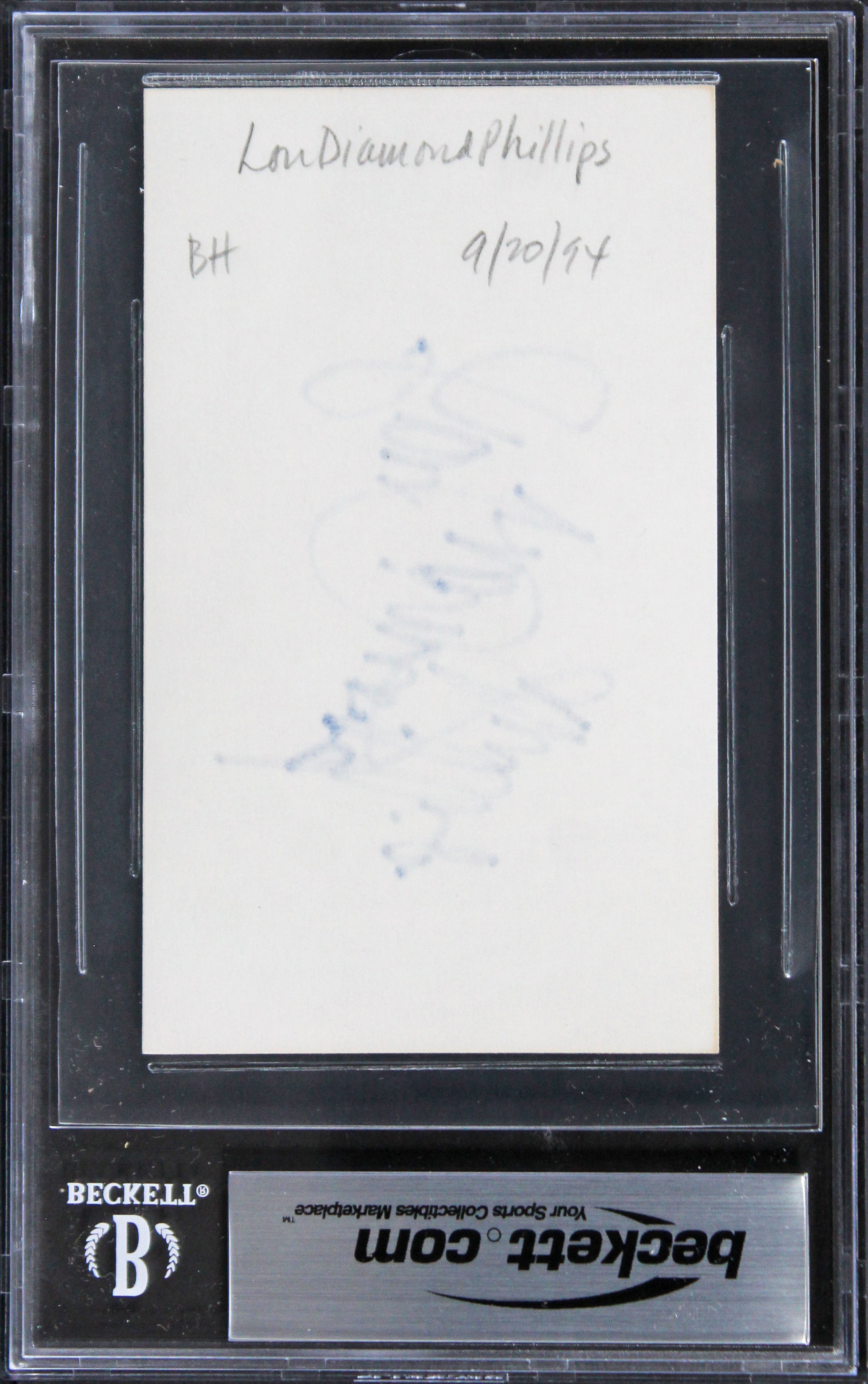 Lou Diamond Phillips Stand & Deliver Authentic Signed 3x5 Index Card BAS Slab 2
