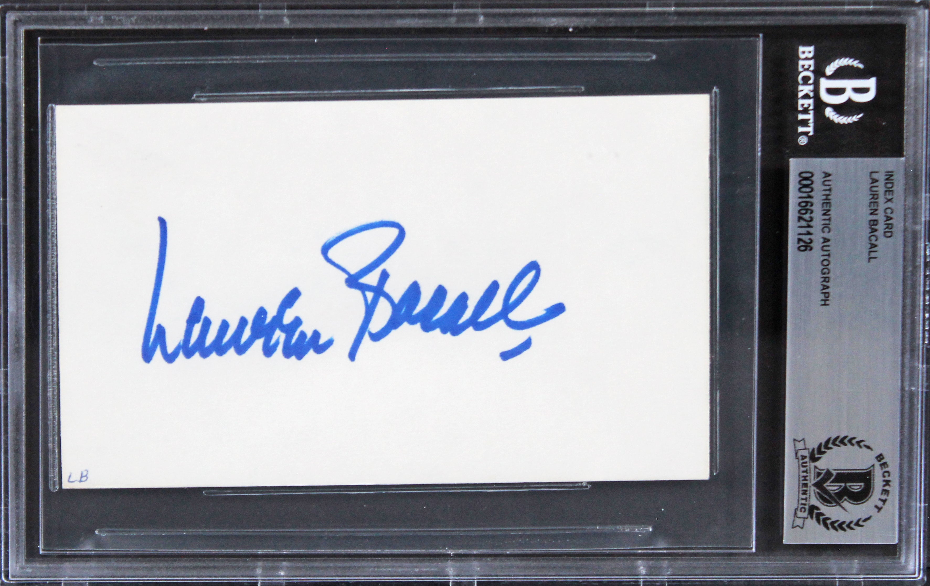 Lauren BaCall To Have and Have Not Authentic Signed 3x5 Index Card BAS Slabbed 1