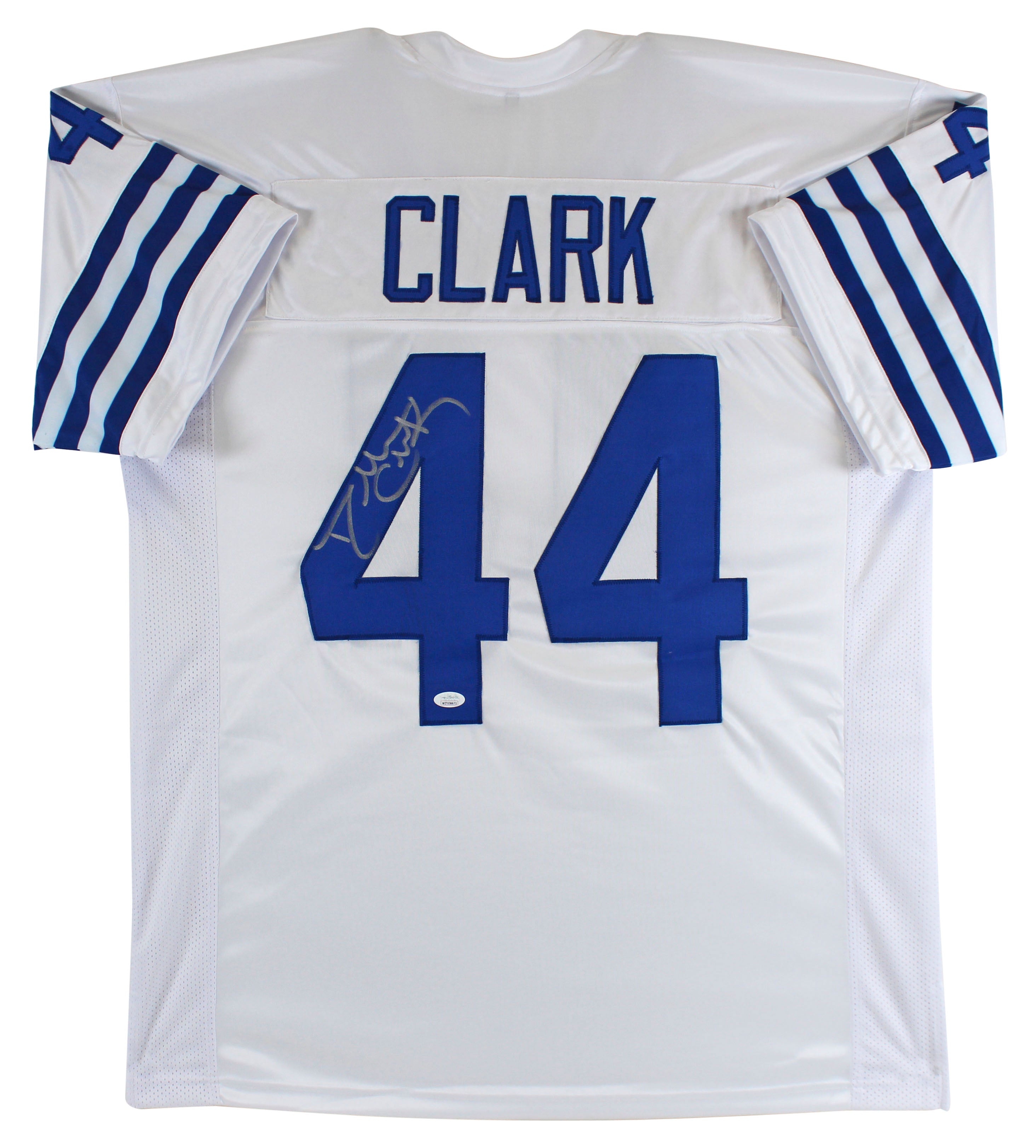 Dallas Clark Authentic Signed White Pro Style Jersey Autographed JSA Witness