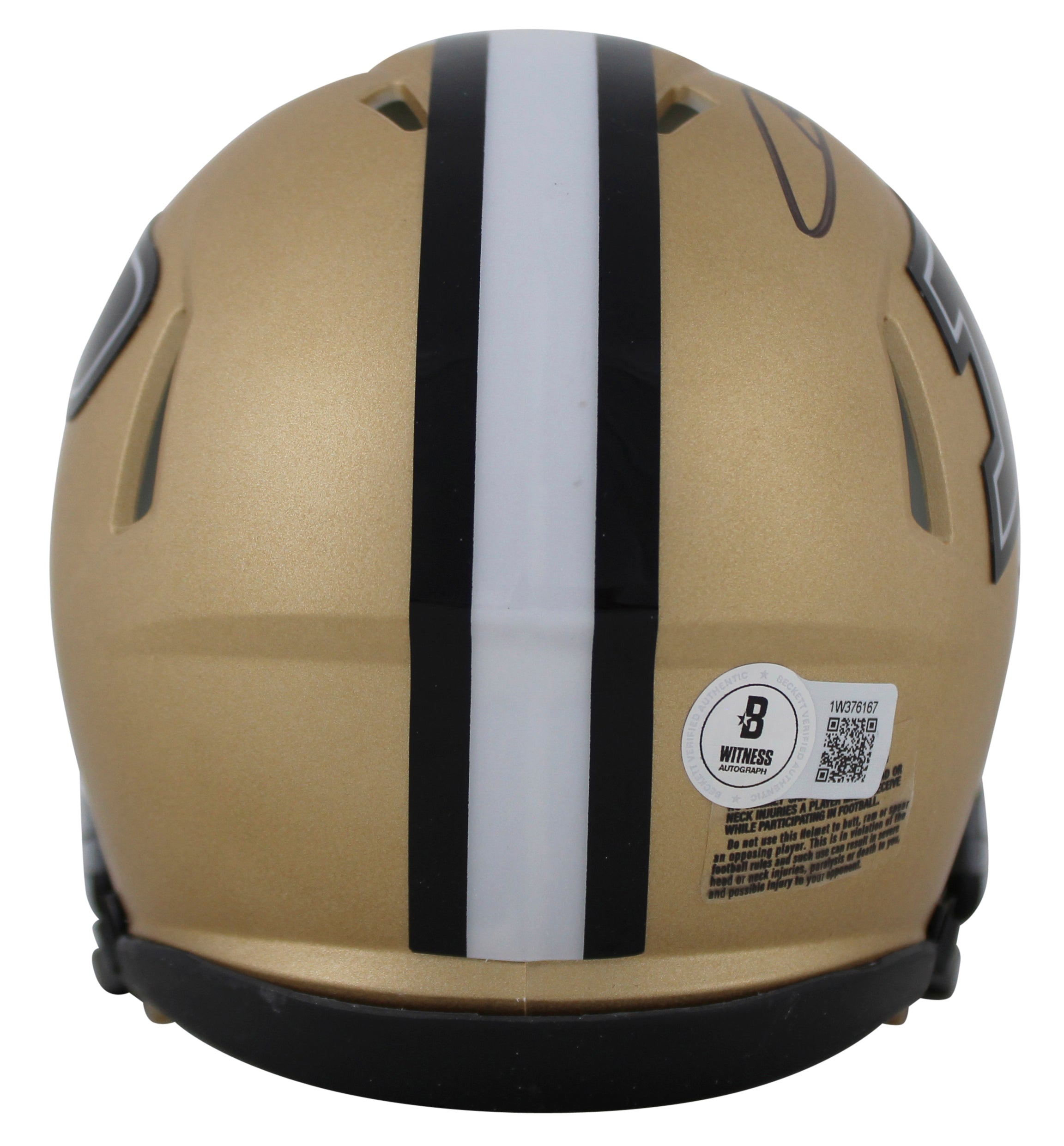 Purdue Aidan O'Connell Signed Gold Speed Mini Helmet BAS Witnessed #1W376167