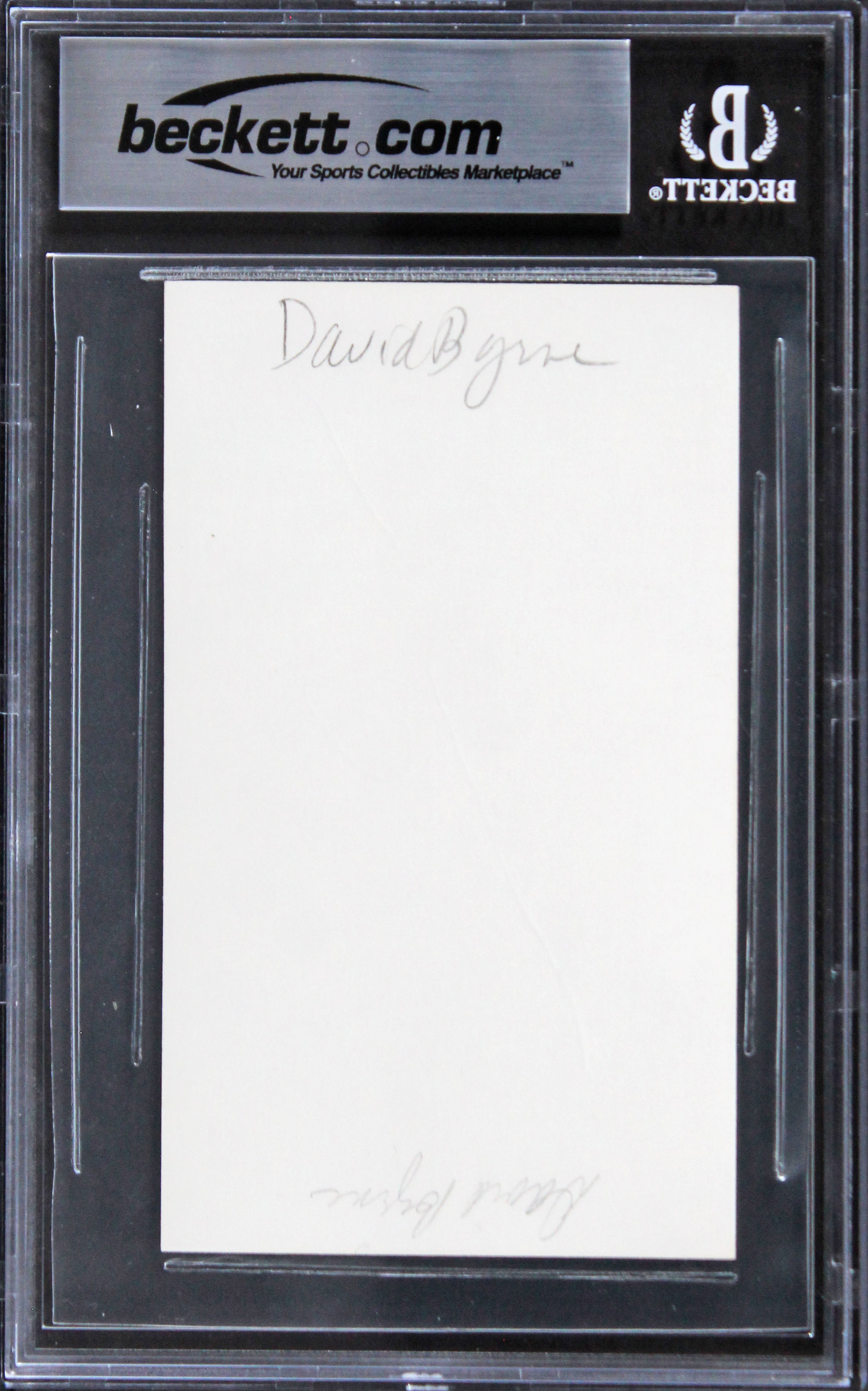 David Byrne Talking Heads Signed 3x5 Index Card Autographed BAS Slabbed 2