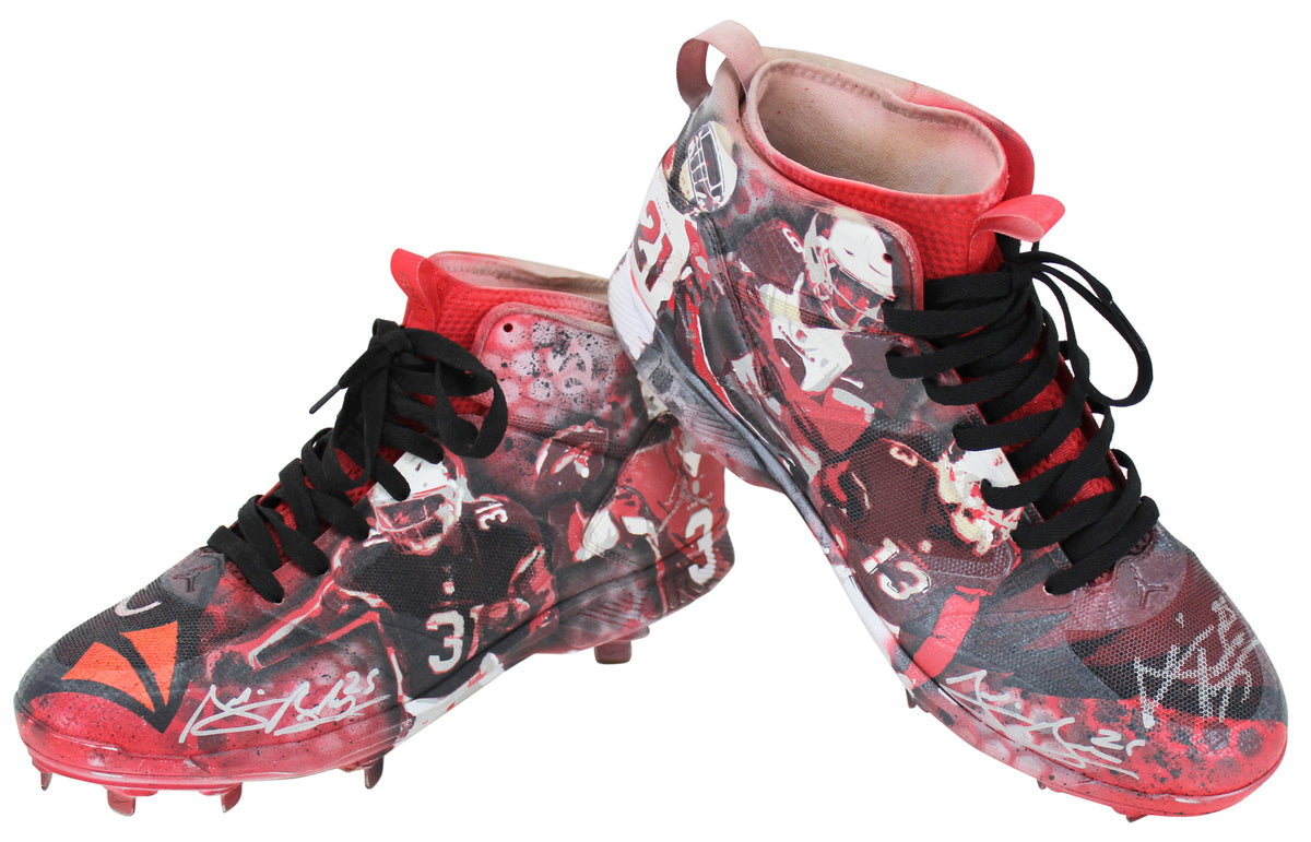 D-Backs Archie Bradley Signed '18 Game Used British Kustom Air Jordan Cleats BAS