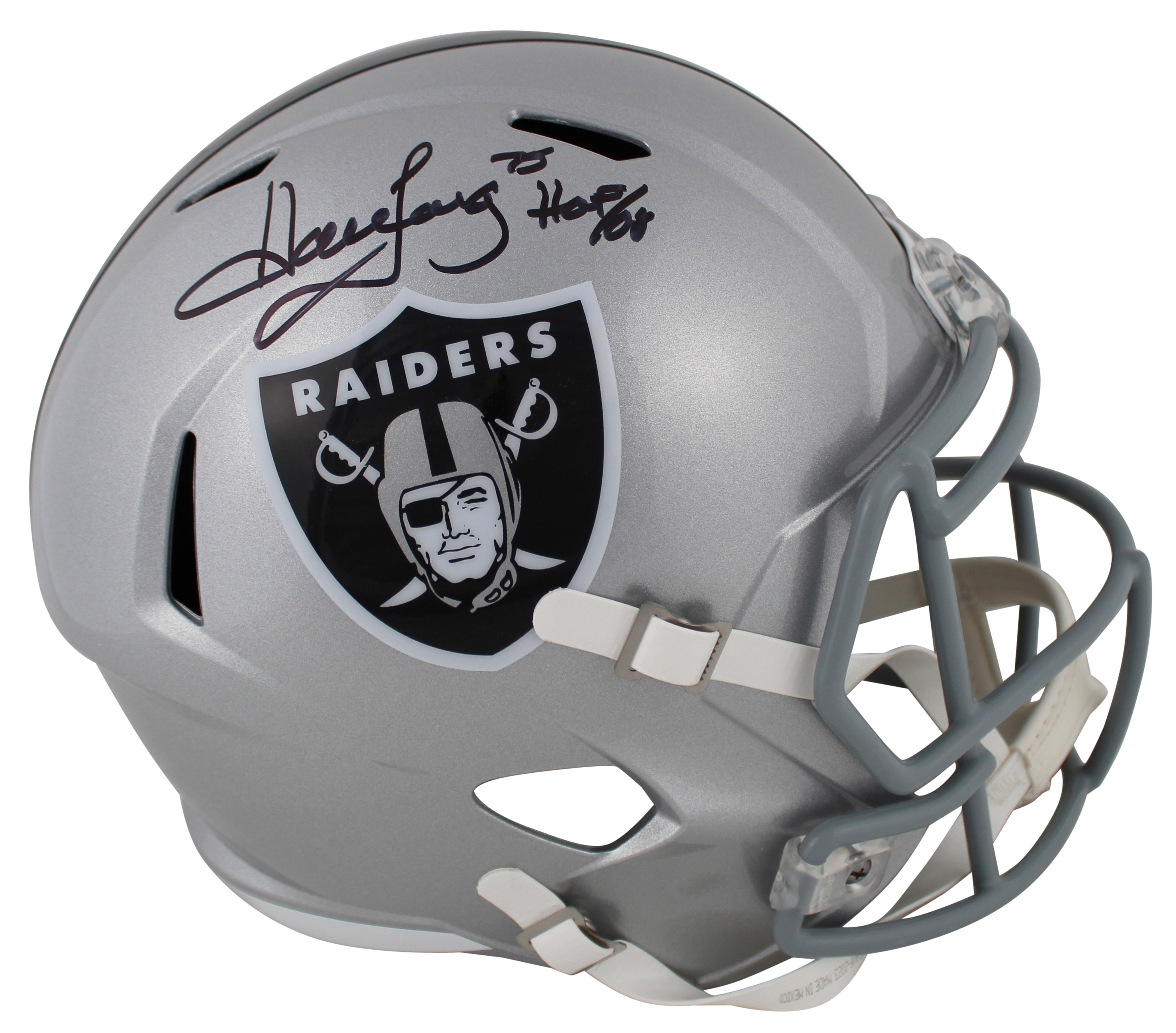 Raiders Howie Long "HOF 00" Signed Full Size Speed Rep Helmet BAS Wit #1W383013