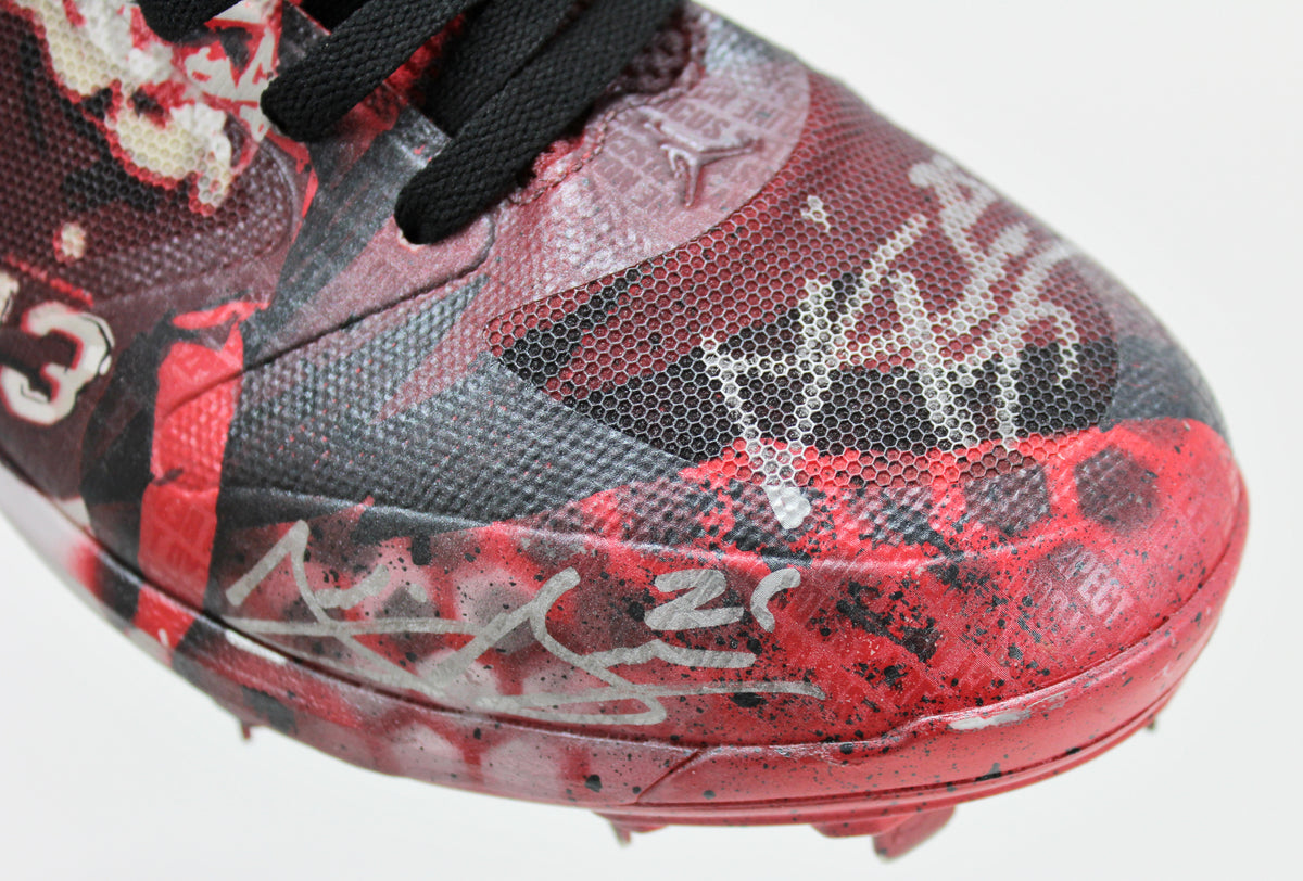 D-Backs Archie Bradley Signed '18 Game Used British Kustom Air Jordan Cleats BAS