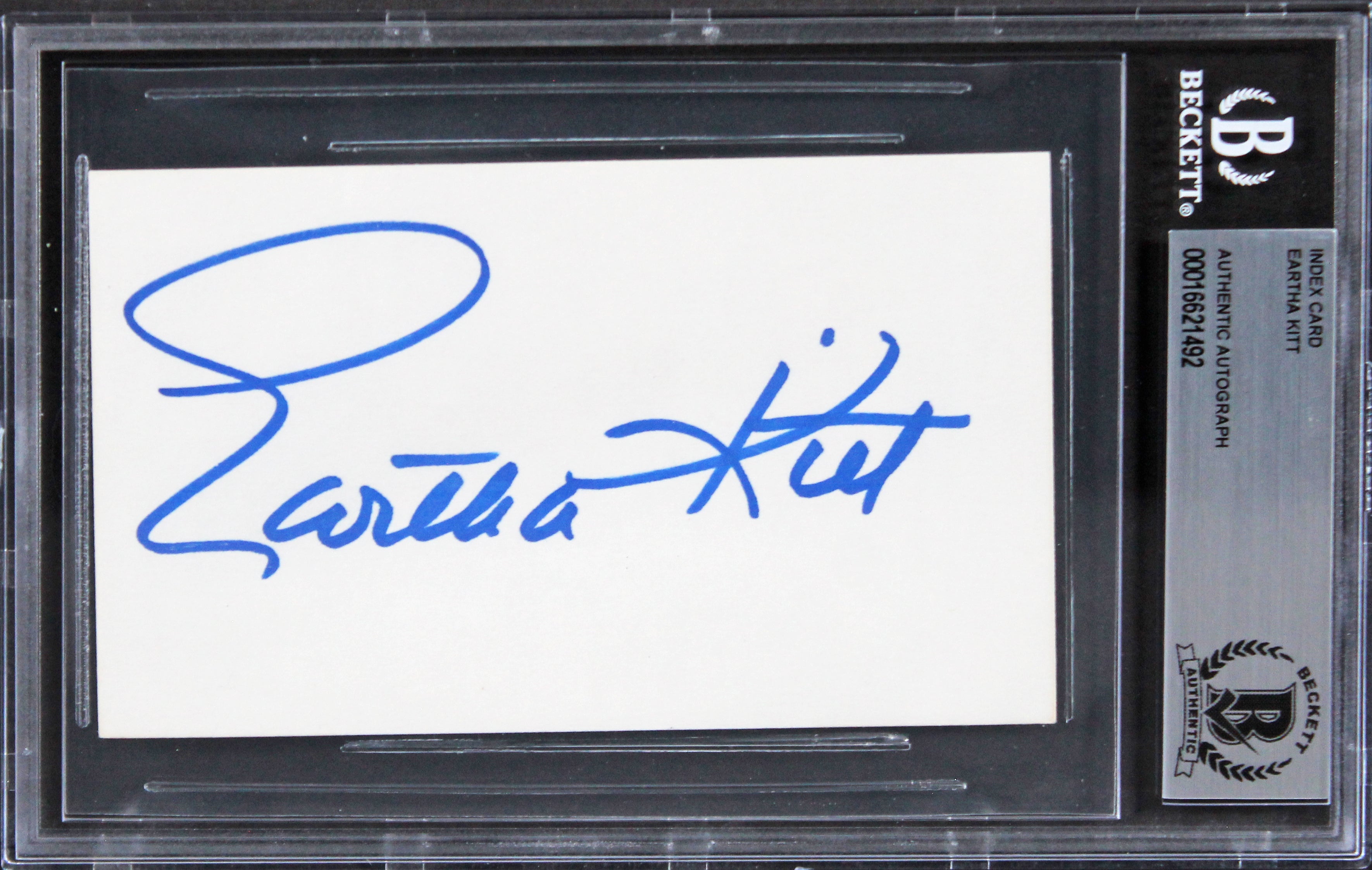 Eartha Kitt The Emperor's New Groove Authentic Signed 3x5 Index Card BAS Slabbed