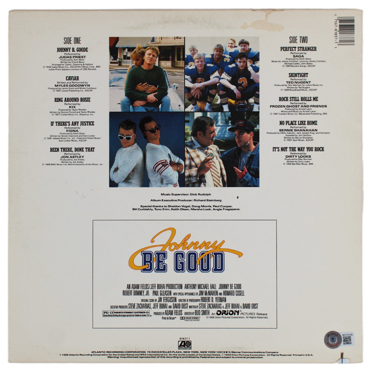 Anthony Michael Hall Signed Johnny Be Good Soundtrack Album Cover BAS #BG79189