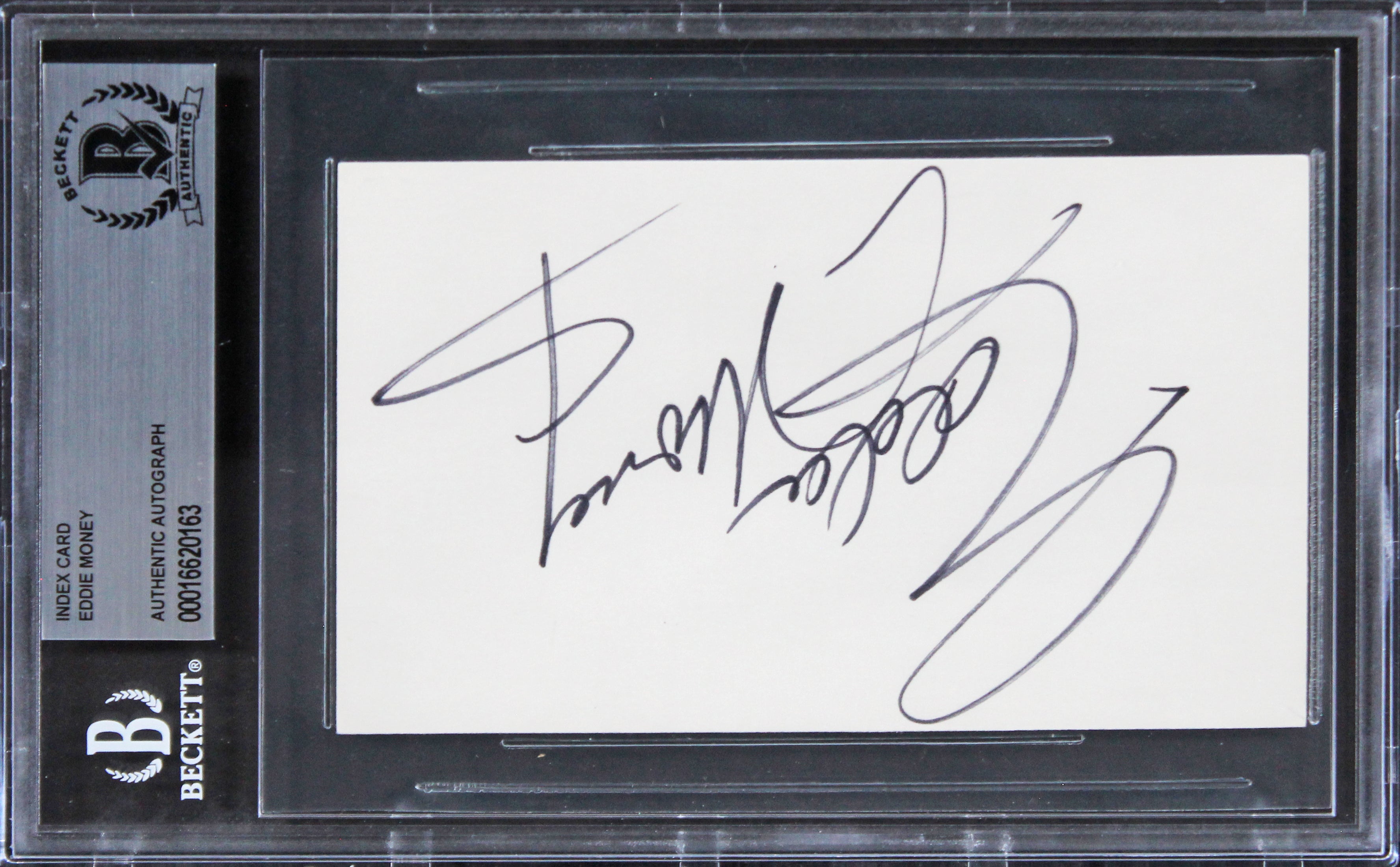 Eddie Money Musician Authentic Signed 3x5 Index Card Autographed BAS Slabbed 1