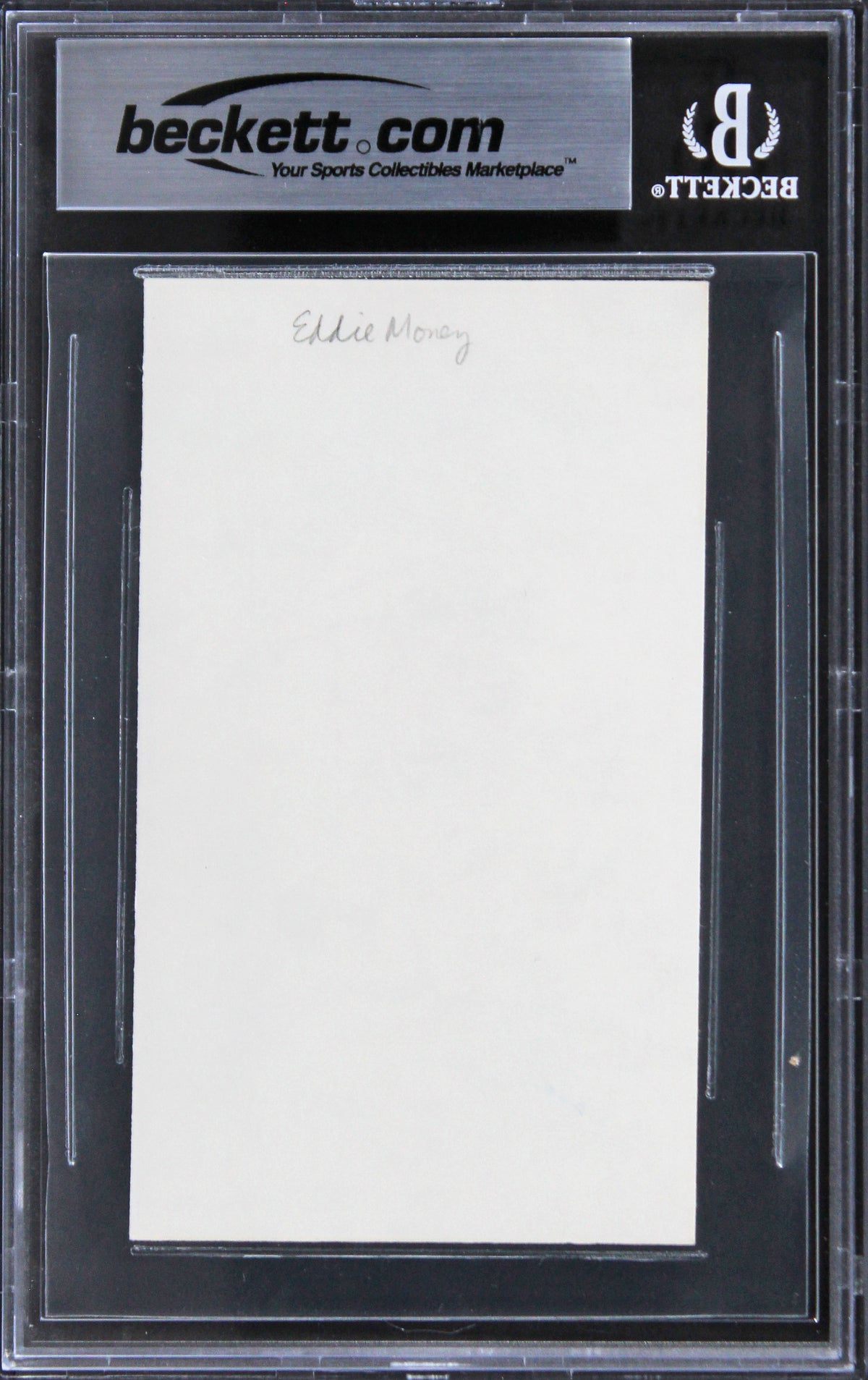 Eddie Money Musician Authentic Signed 3x5 Index Card Autographed BAS Slabbed 3