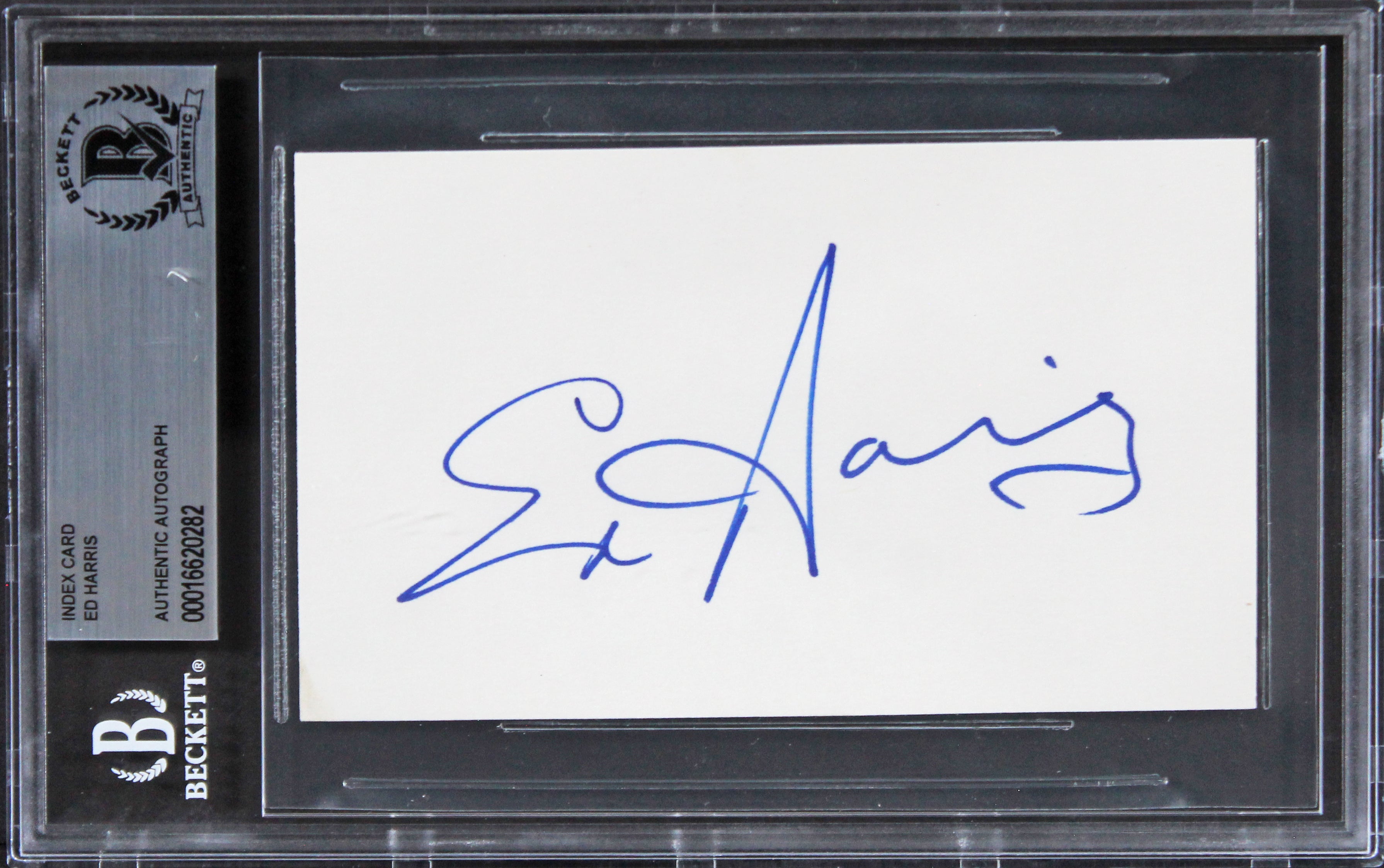 Ed Harris Top Gun Maverick Authentic Signed 3x5 Index Card BAS Slabbed