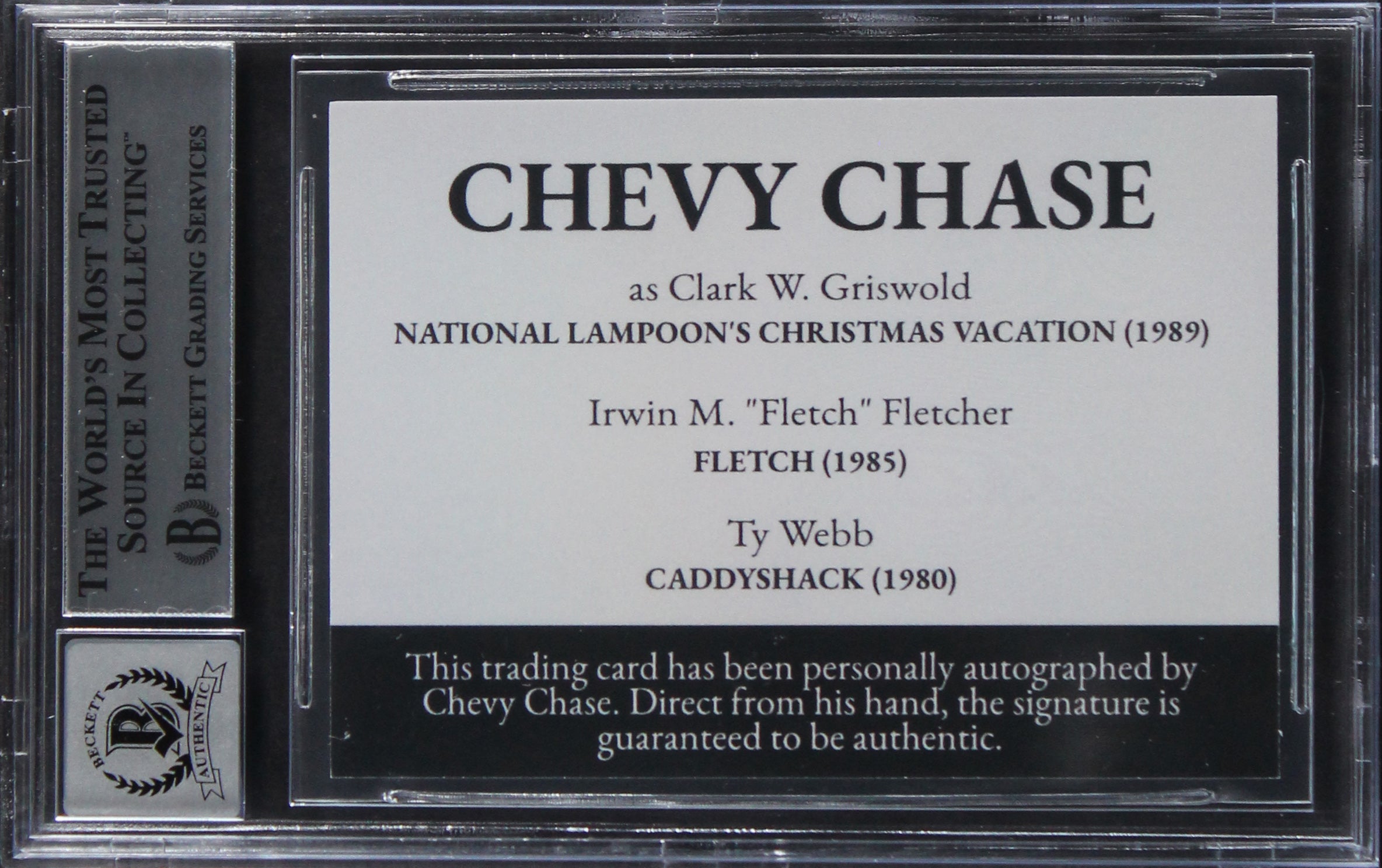 Chevy Chase Caddyshack Signed Ty Webb Custom Trading Card Auto 10! BAS Slabbed 2
