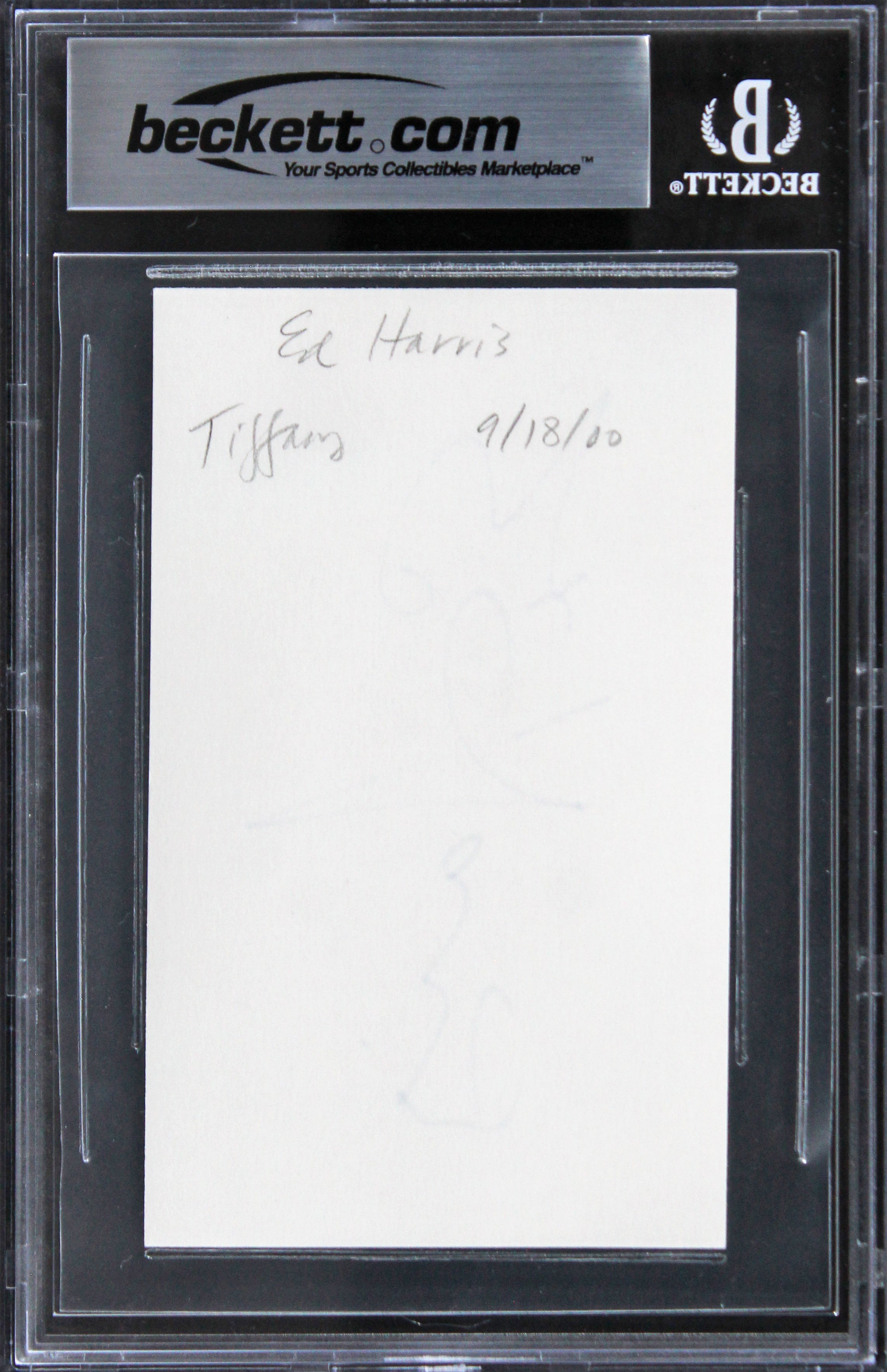Ed Harris Top Gun Maverick Authentic Signed 3x5 Index Card BAS Slabbed