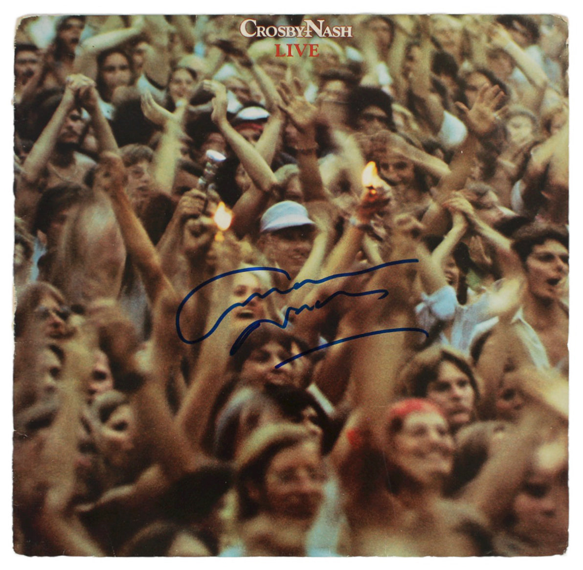 Graham Nash Crosby & Nash Authentic Signed Live Album Cover BAS #BG79184