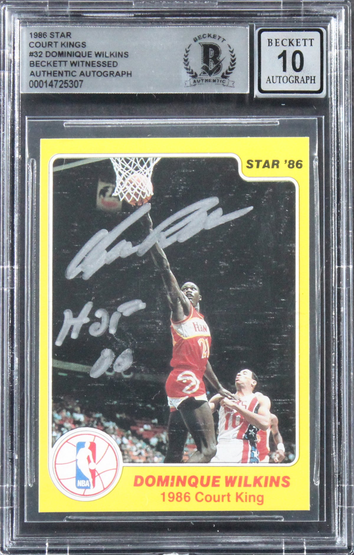 Dominique Wilkins HOF 06 Signed 1986 Star Court Kings #32 Card Auto 10! BAS Slab