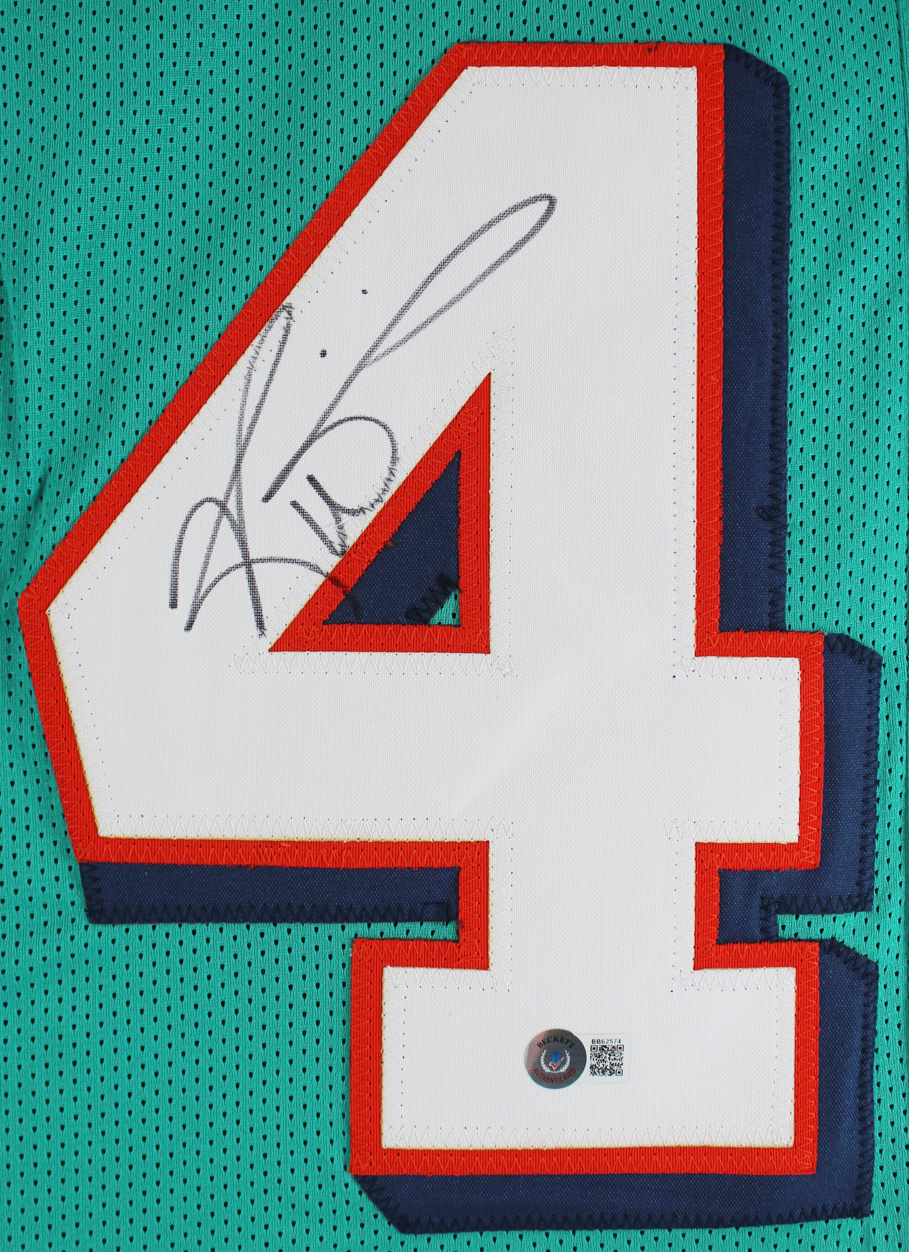 Ricky Williams Authentic Signed Teal Pro Style Jersey Autographed BAS Witnessed