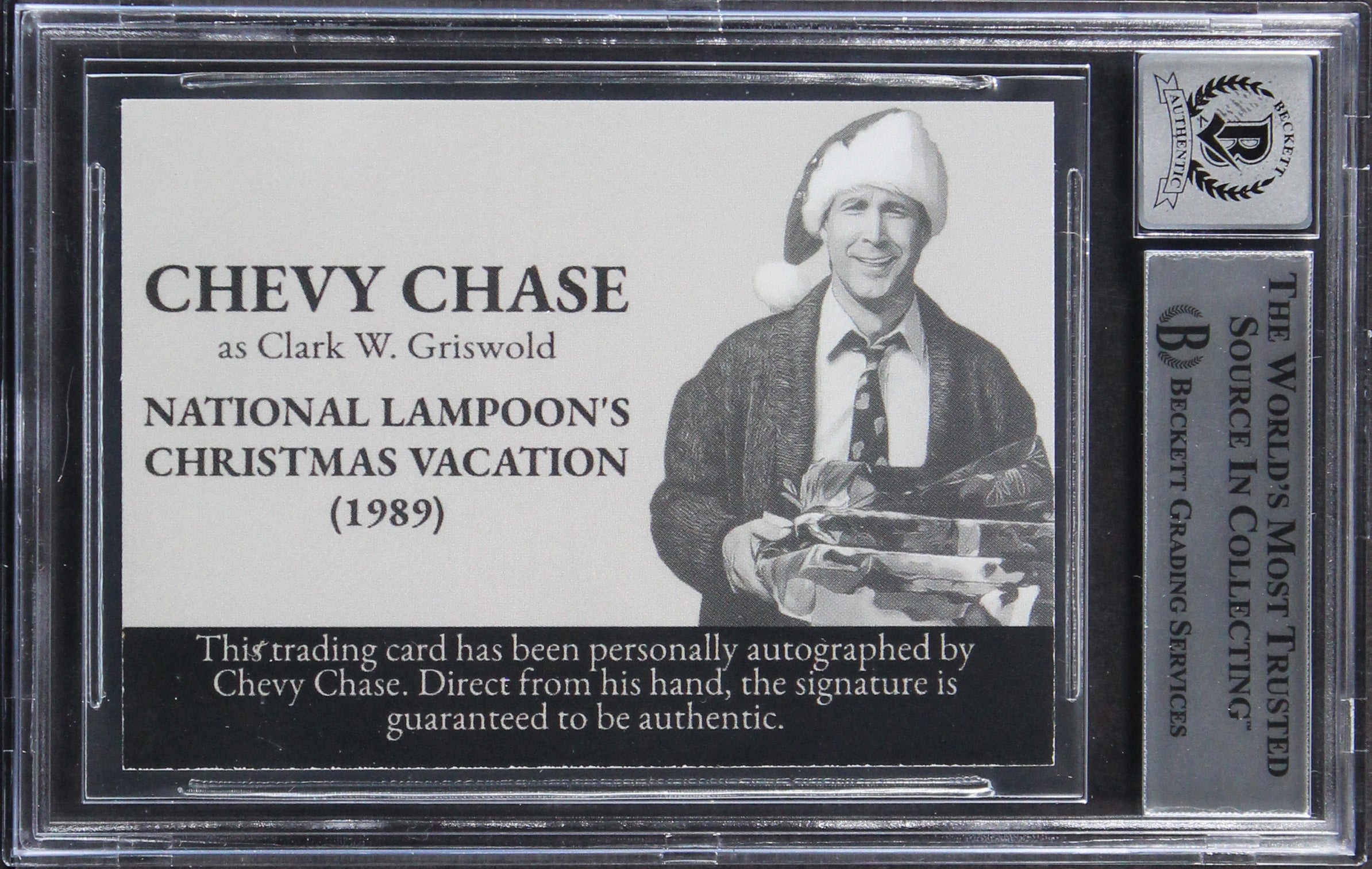 Chevy Chase Christmas Vacation Signed Custom Trading Card Auto 10! BAS Slabbed 6