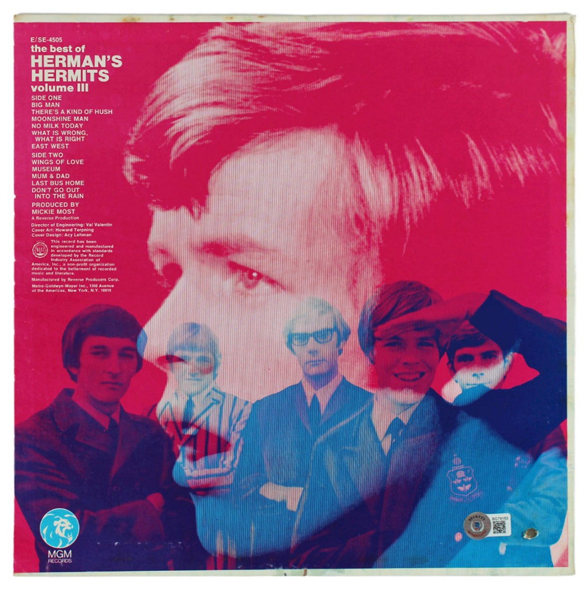 Peter Noone Signed Best Of Herman's Hermits Volume III Album Cover BAS #BG79183
