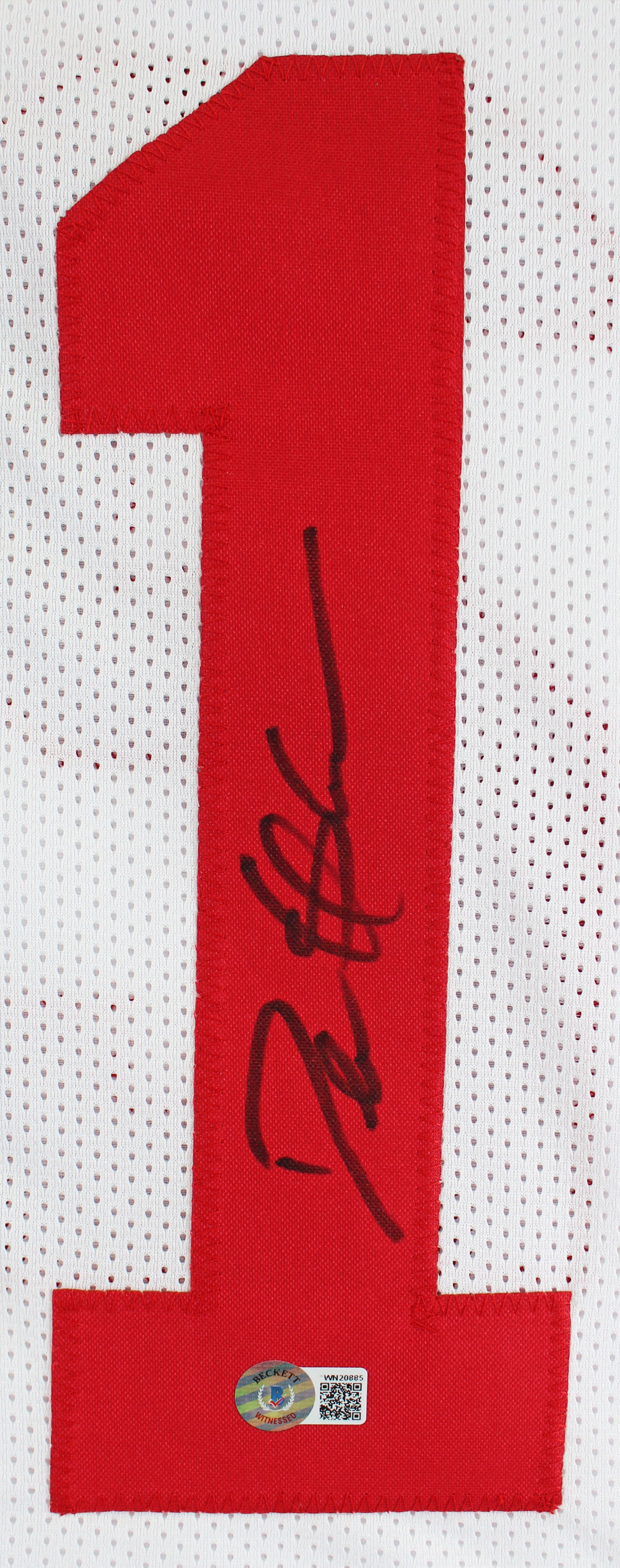 Deion Sanders Authentic Signed White Pro Style Jersey Autographed BAS Witnessed