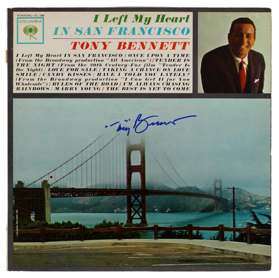 Tony Bennett Signed I Left My Heart In San Francisco Album Cover BAS #BG79182