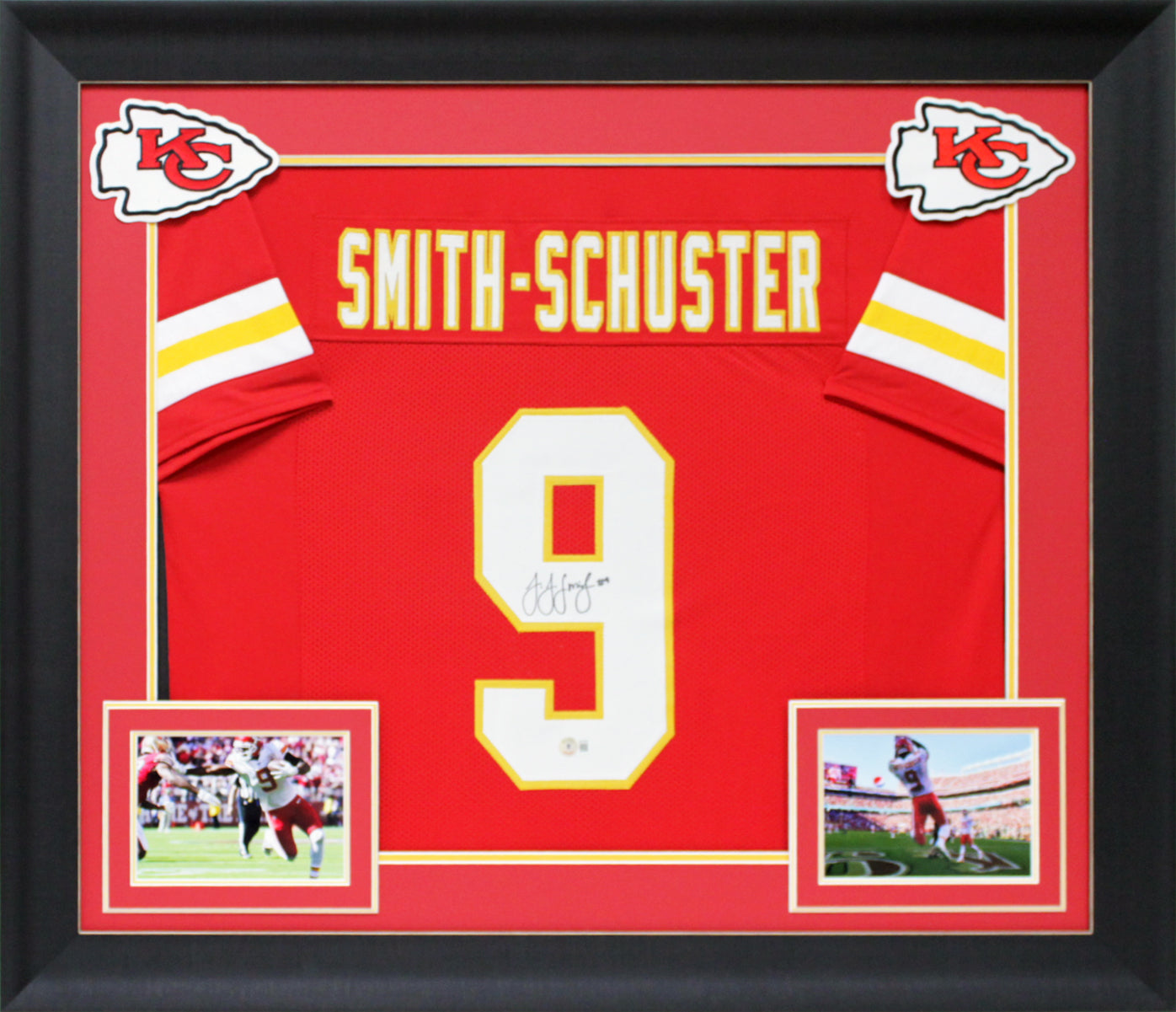JuJu Smith-Schuster Authentic Signed Red Pro Style Framed Jersey BAS W