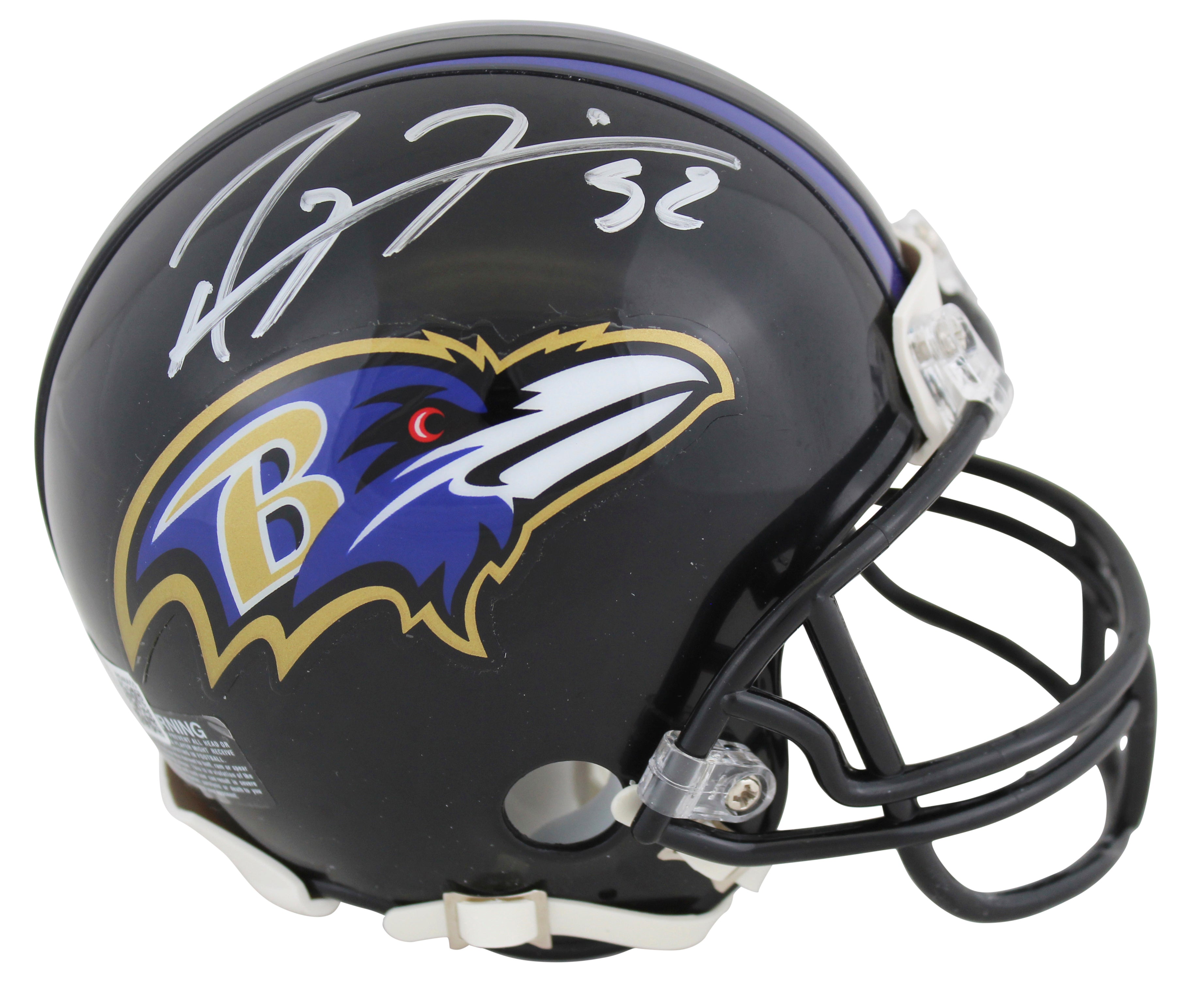 Ravens Ray Lewis Authentic Signed Rep Mini Helmet w/ Silver Sig BAS Witnessed