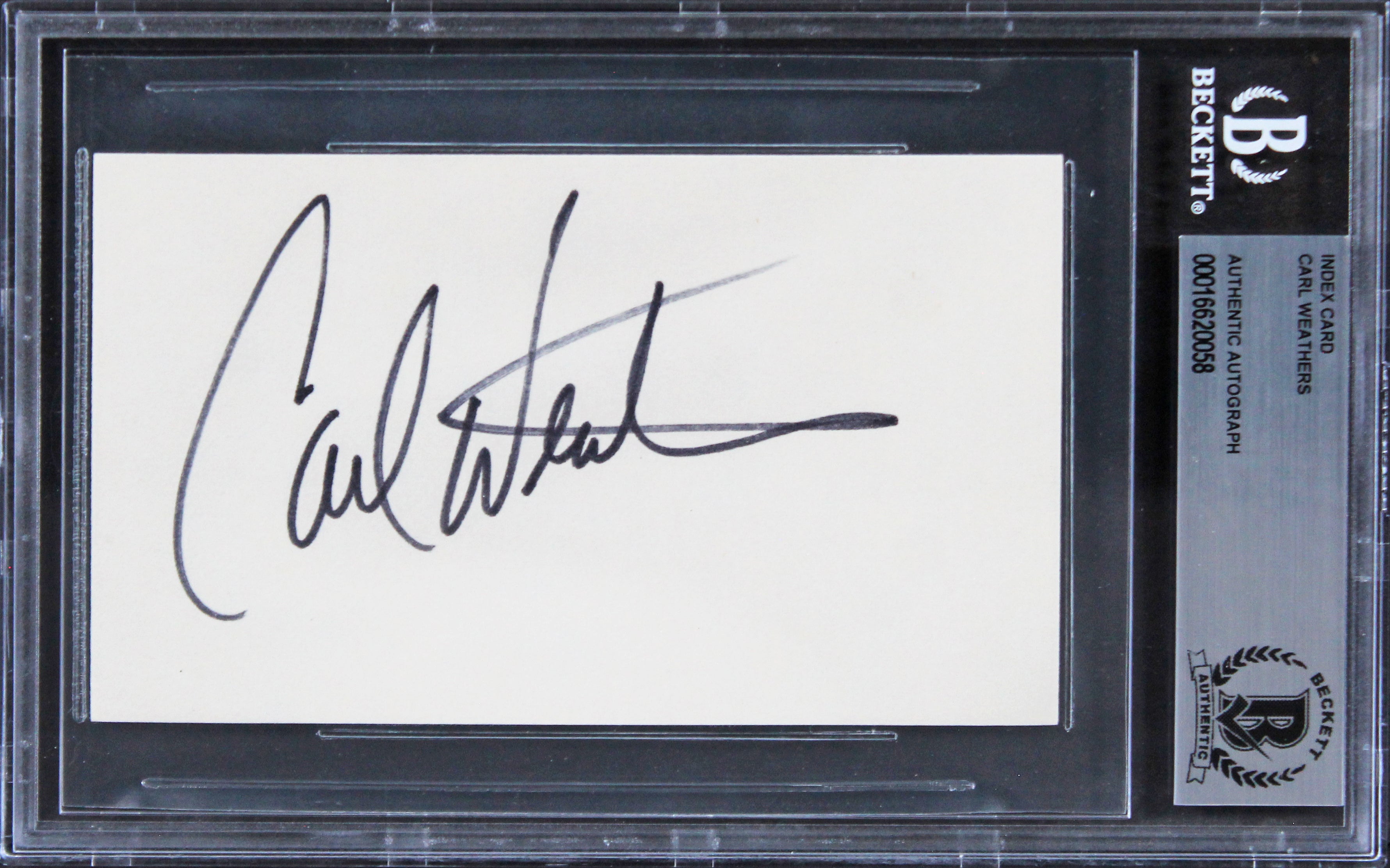 Carl Weathers Predator Authentic Signed 3x5 Index Card Autographed BAS Slabbed 2