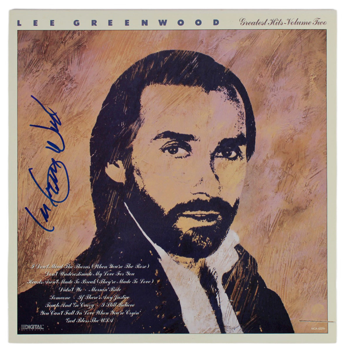 Lee Greenwood Authentic Signed Greatest Hits Volume Two Album Cover BAS #BG79179