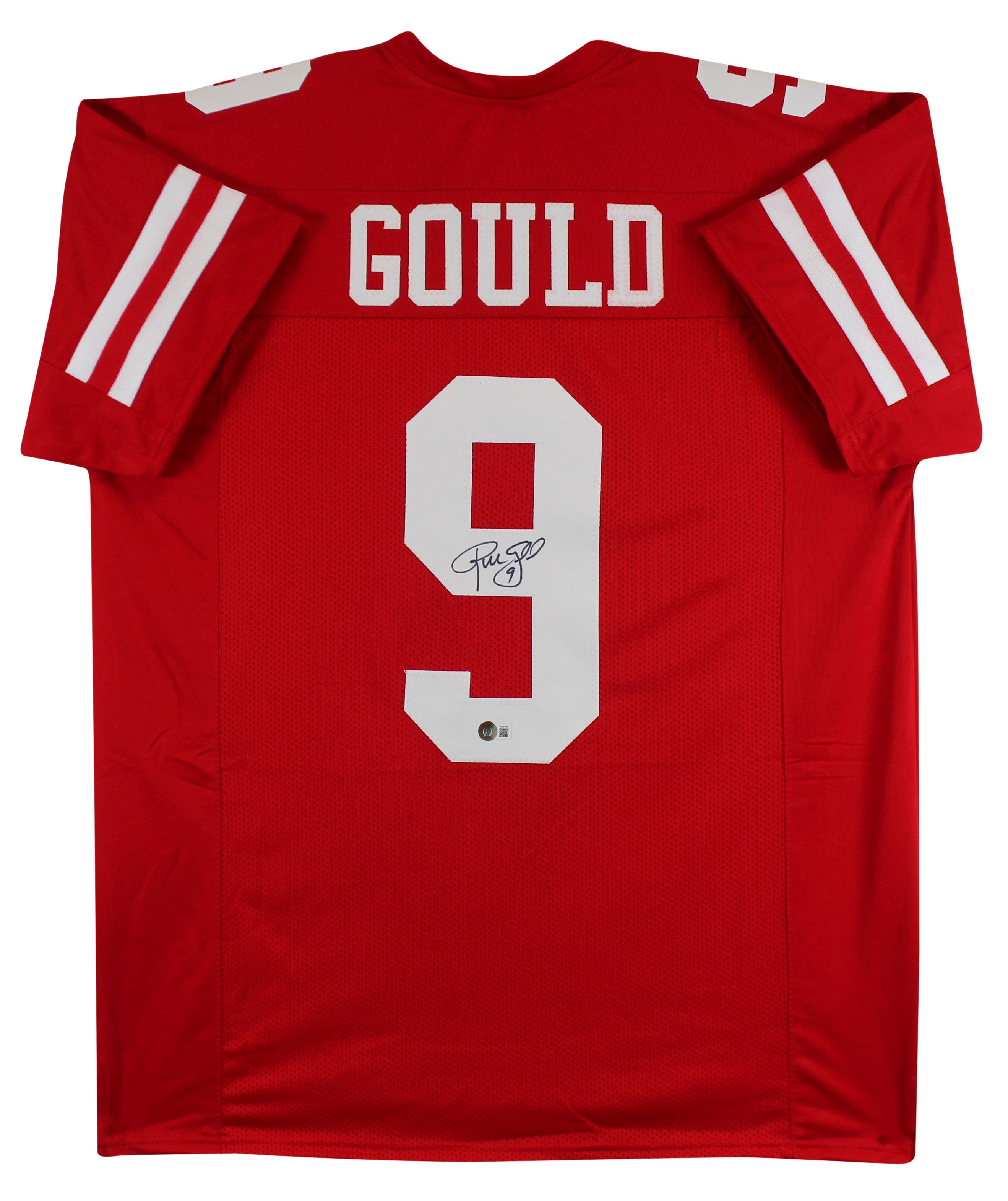 Robbie Gould Authentic Signed Red Pro Style Jersey Autographed BAS Witnessed
