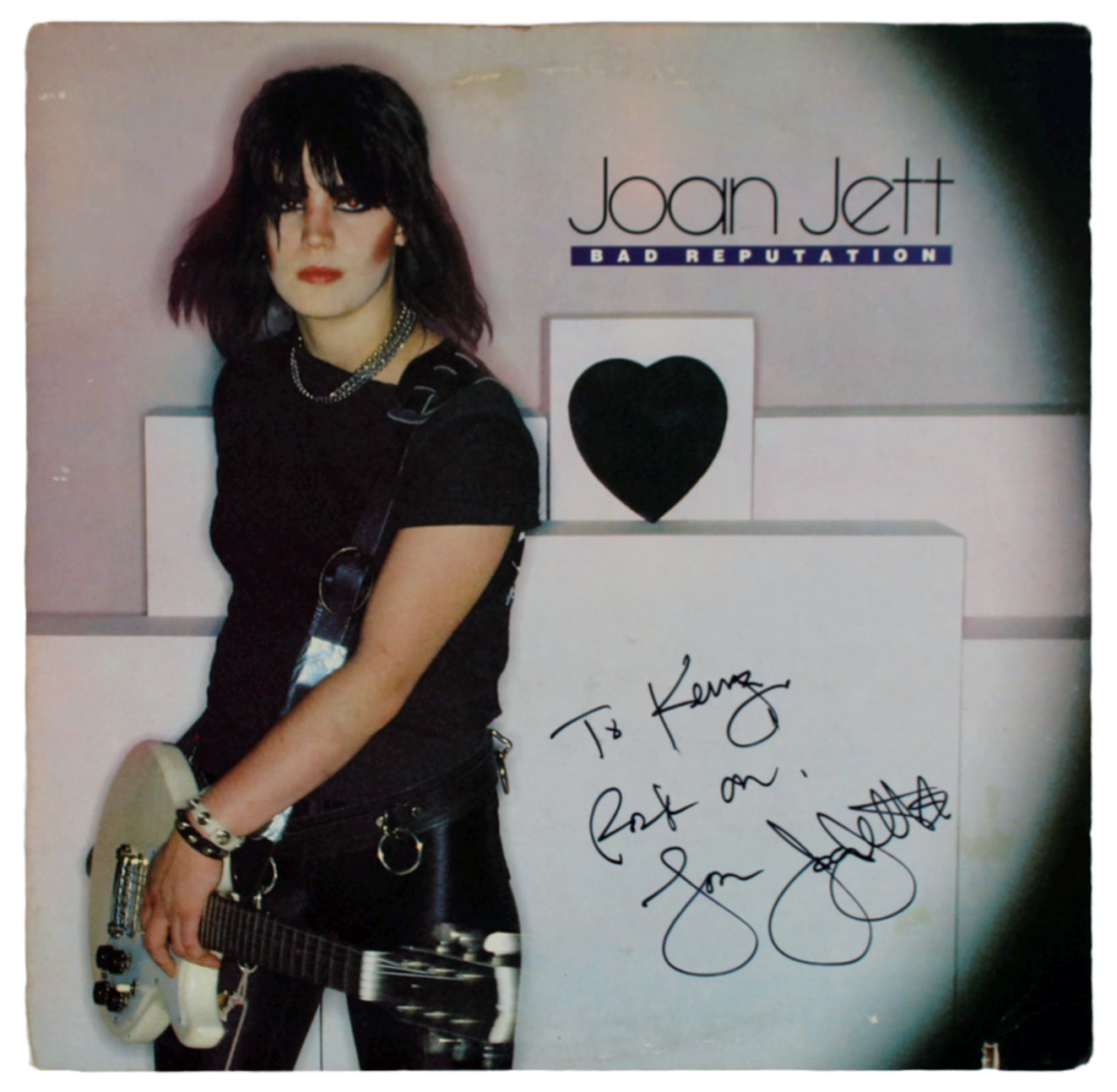 Joan Jett "Rock On" Authentic Signed Bad Reputation Album Cover BAS #BG79177