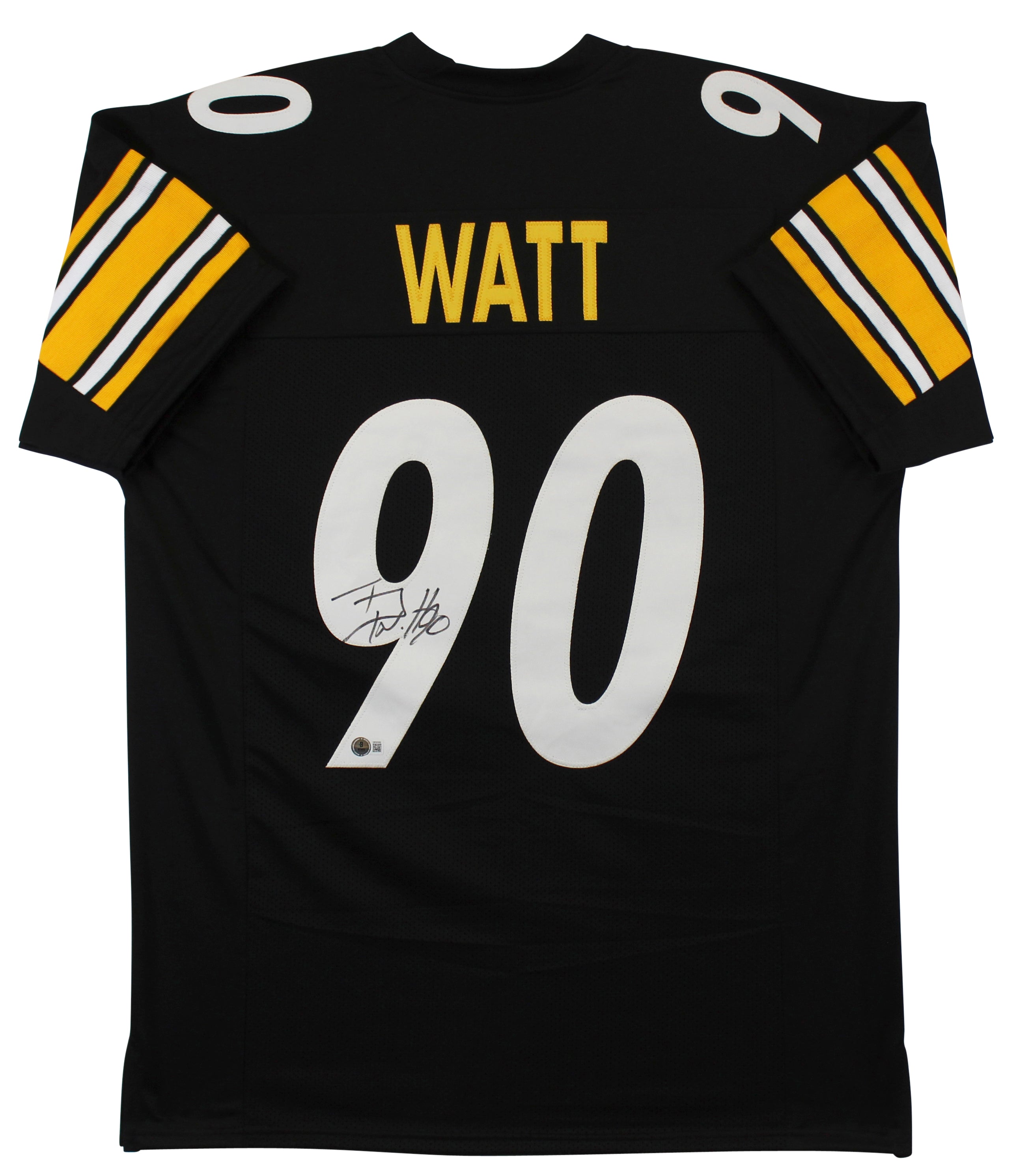 T.J. Watt Authentic Signed Black Pro Style Jersey Autographed BAS Witness