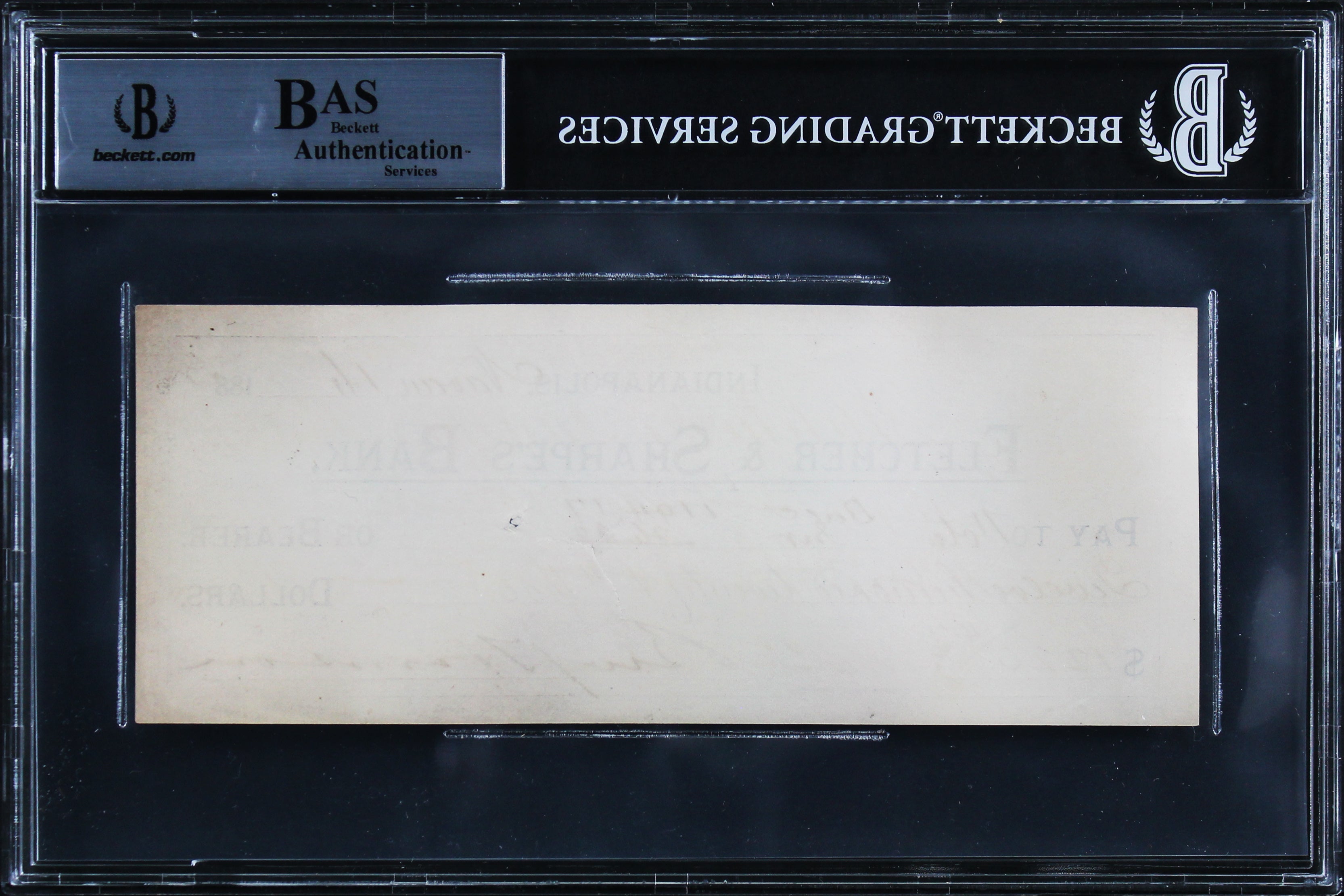 Benjamin Harrison Authentic Signed 2.75x7.25 1883 Check Autographed BAS Slabbed