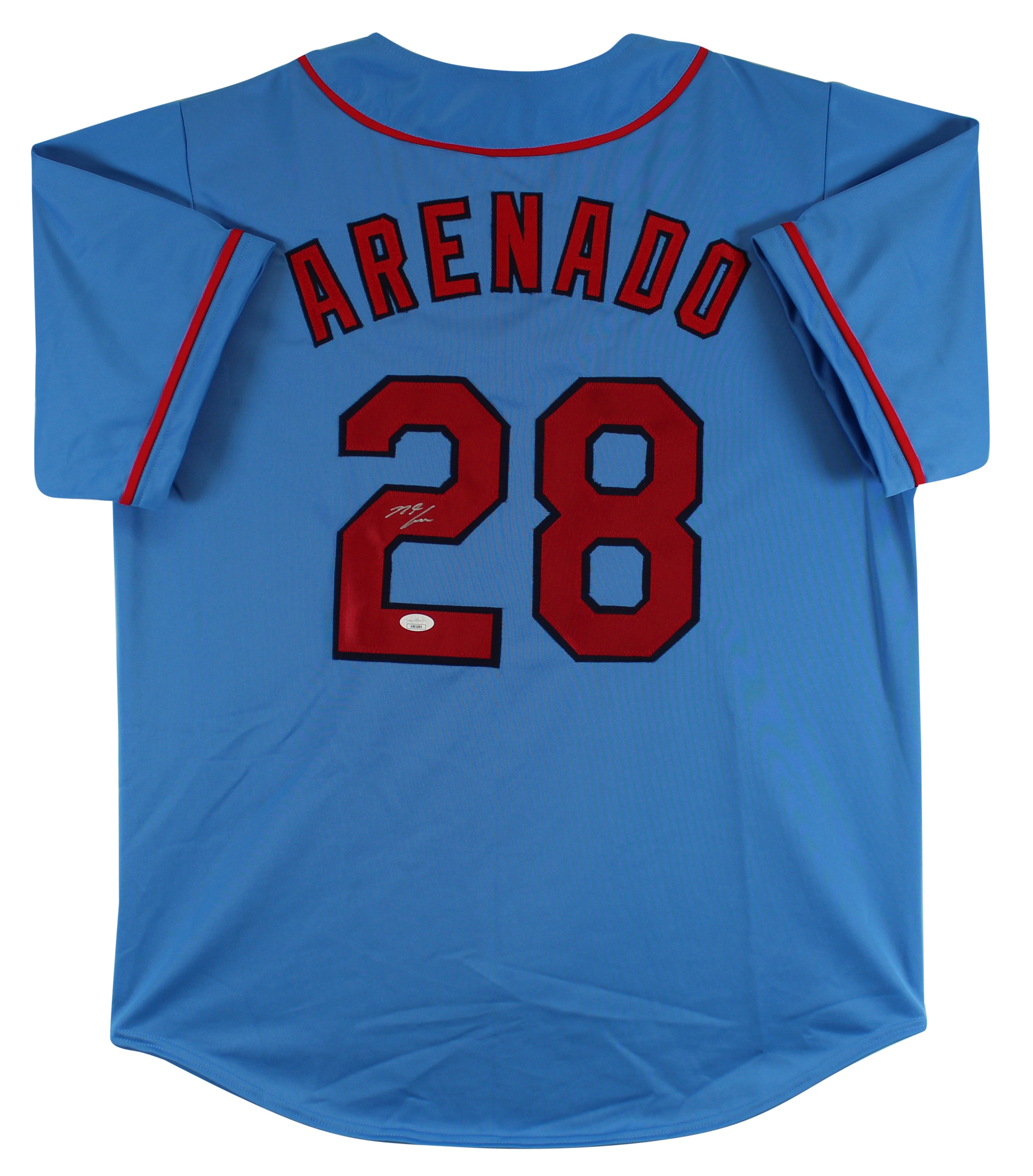 Nolan Arenado Authentic Signed Blue Pro Style Jersey w/ Red #s Autographed JSA