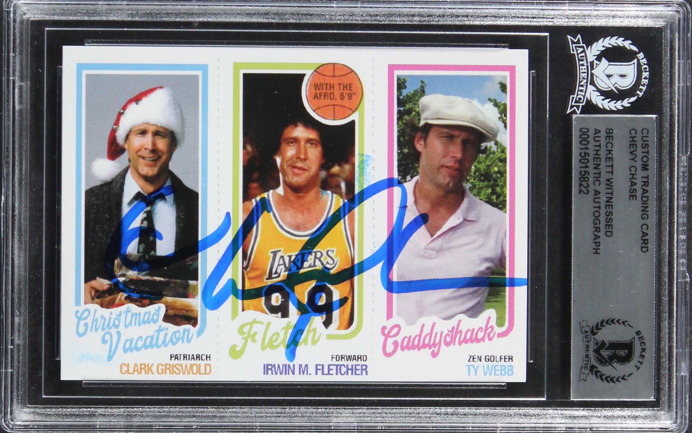 Chevy Chase Caddyshack Authentic Signed Ty Webb Custom Trading Card BAS Slab 2