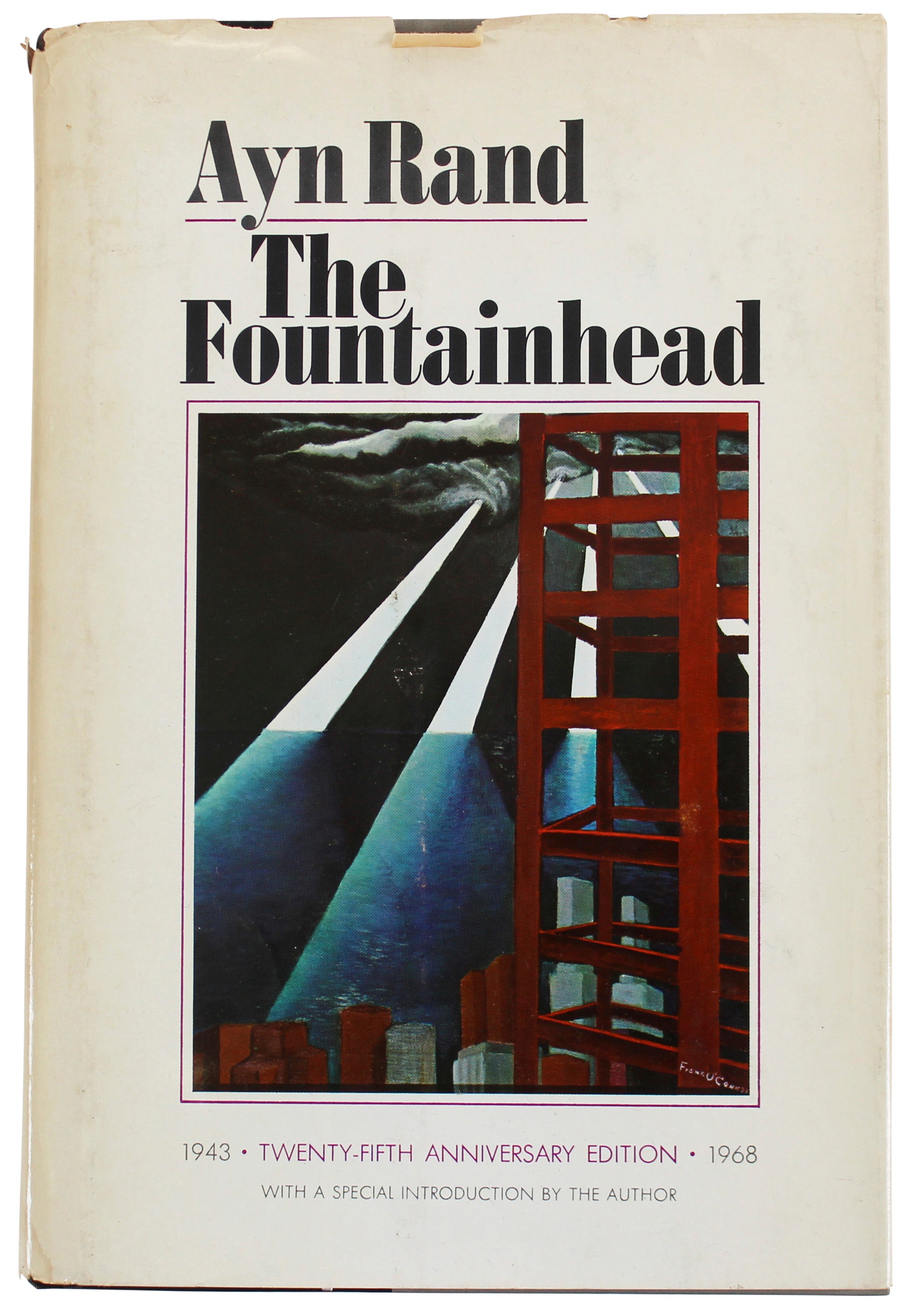 Ayn Rand Authentic Signed The Fountainhead 25th Anniversary Hard Cover Book BAS