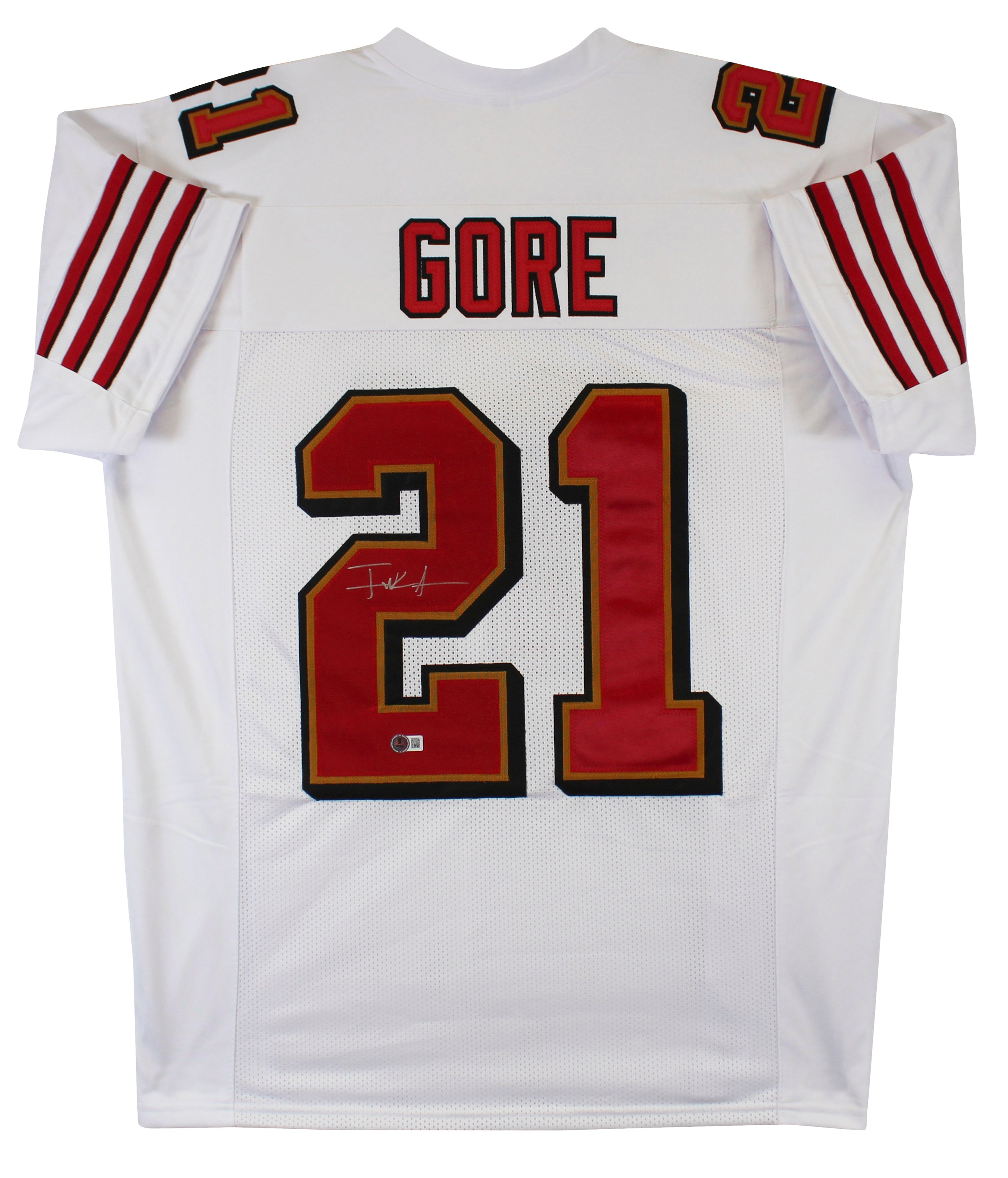 Frank Gore Authentic Signed White Pro Style Jersey Autographed BAS Witnessed 2