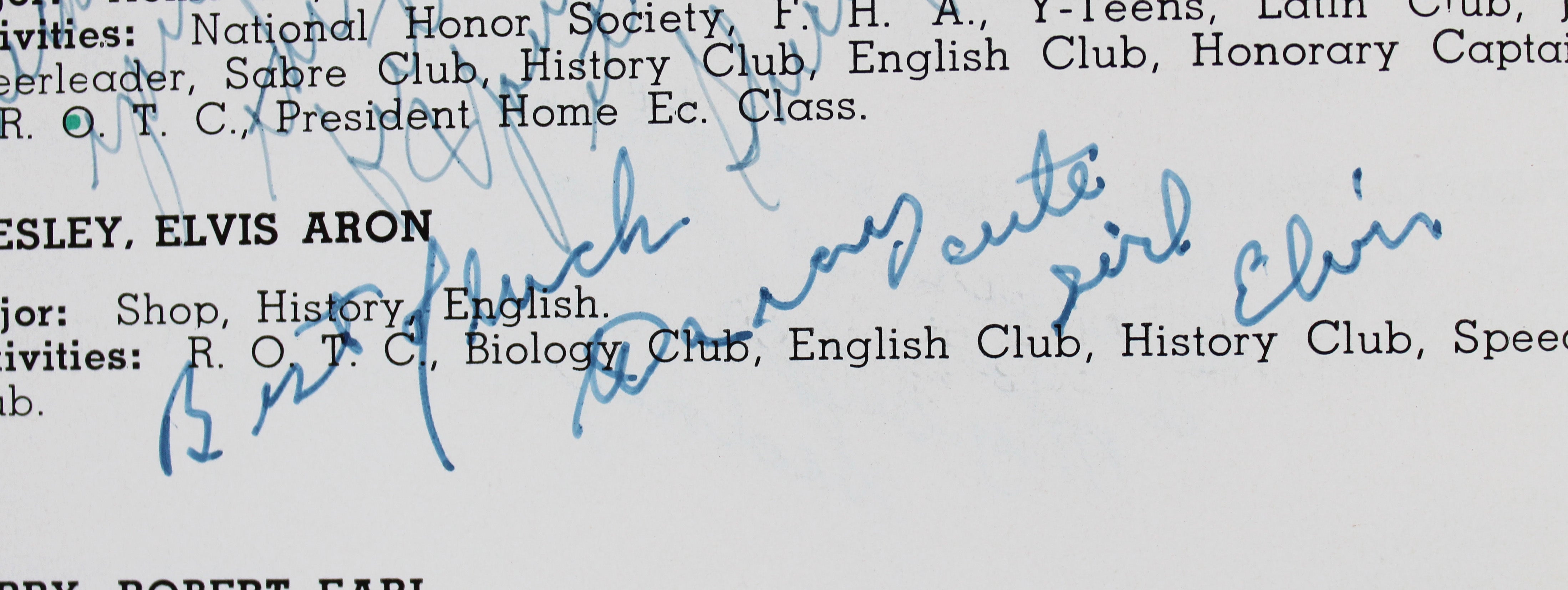 Elvis Presley Authentic Signed 1953 The Herald High School Yearbook Book BAS