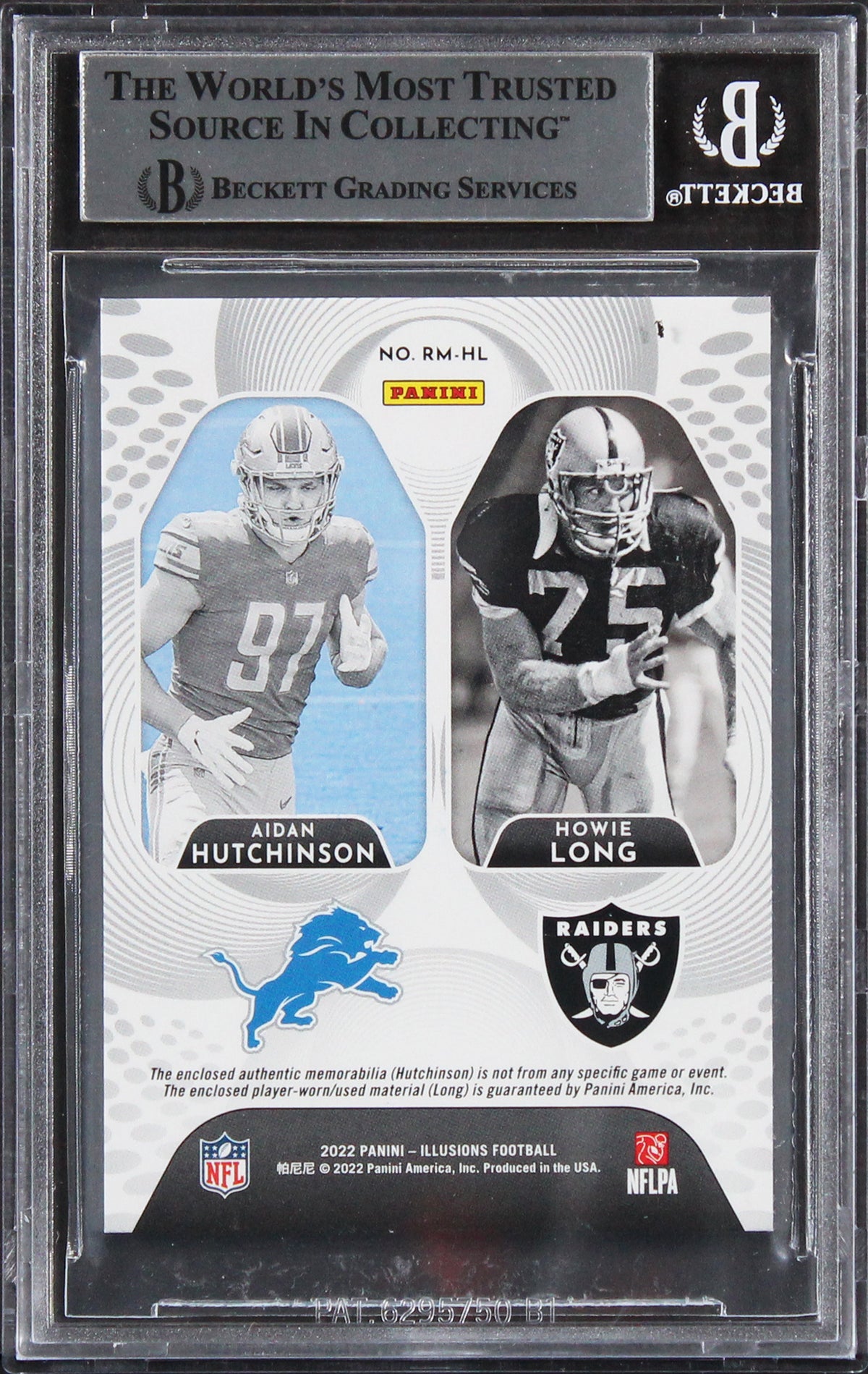Long & Hutchinson Signed 2022 Panini Illusions Rookie Idols DM #6 Card BAS Slab