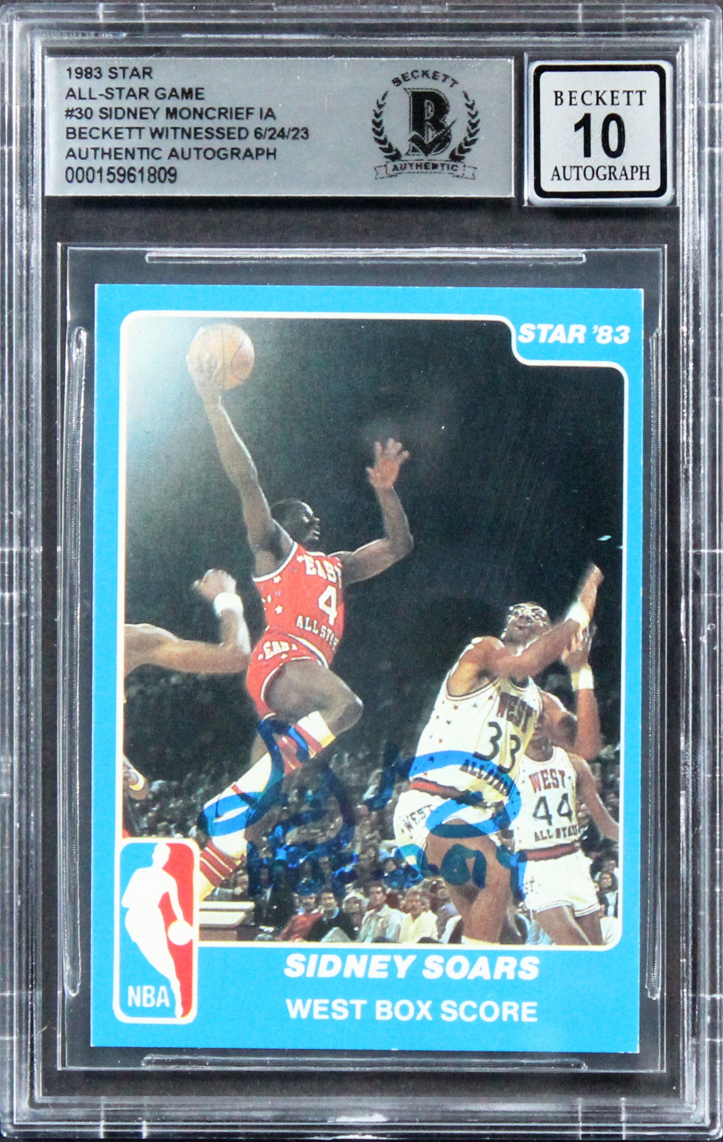 Bucks Sidney Moncrief Signed 1983 Star All-Star Game #30 Card Auto 10! BAS Slab