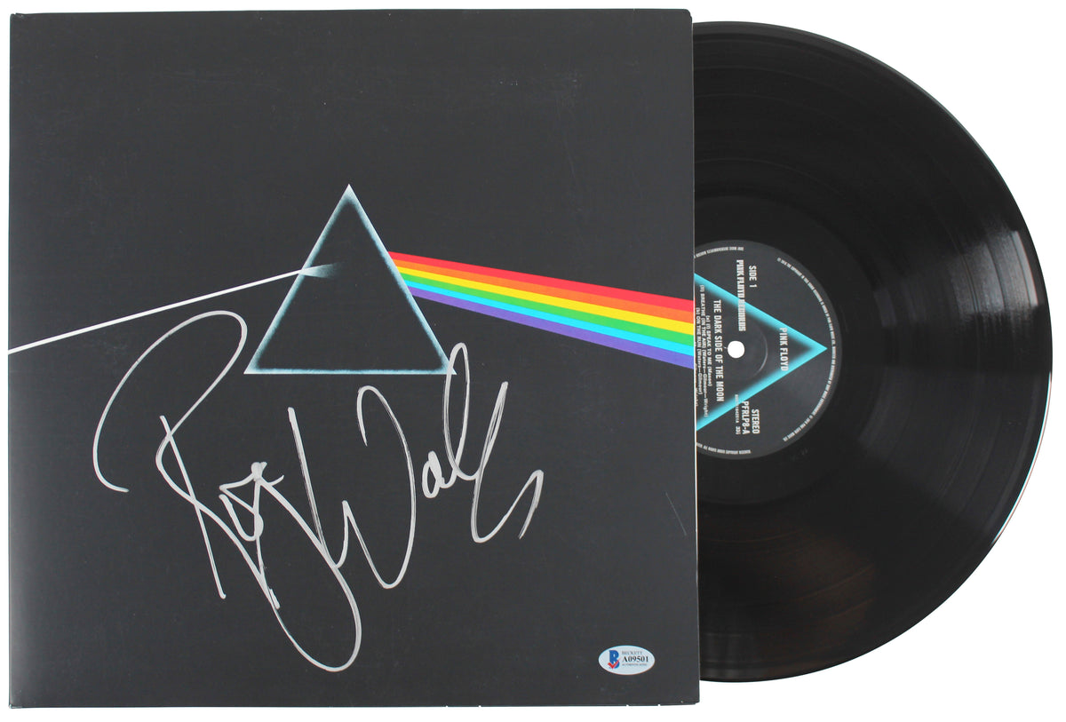Roger Waters Pink Floyd Signed Dark Side Of The Moon Album Cover W/ Vinyl BAS