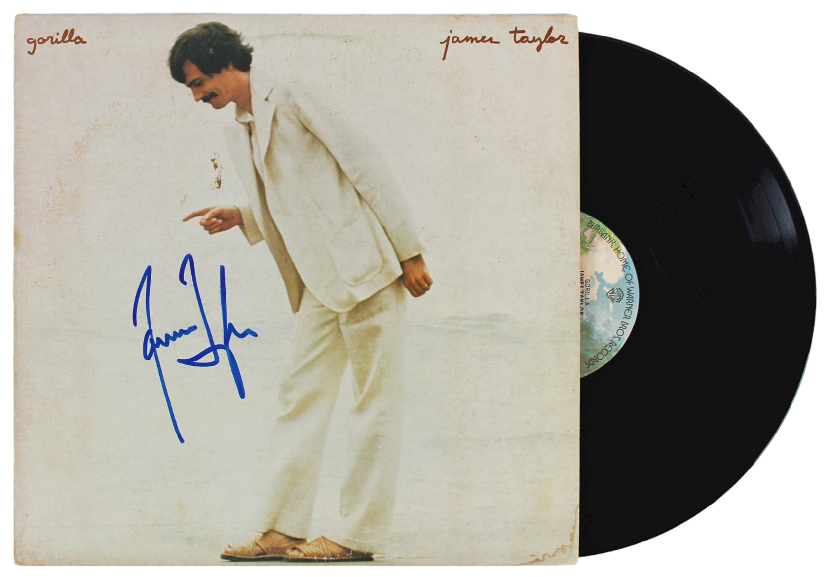 James Taylor Authentic Signed Gorilla Album Cover Autographed BAS #BG90652
