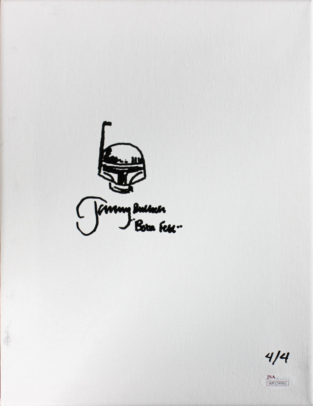 Jeremy Bulloch Star Wars Boba Fett Signed 9x12 Canvas w/ Sketch LE 4/4 JSA