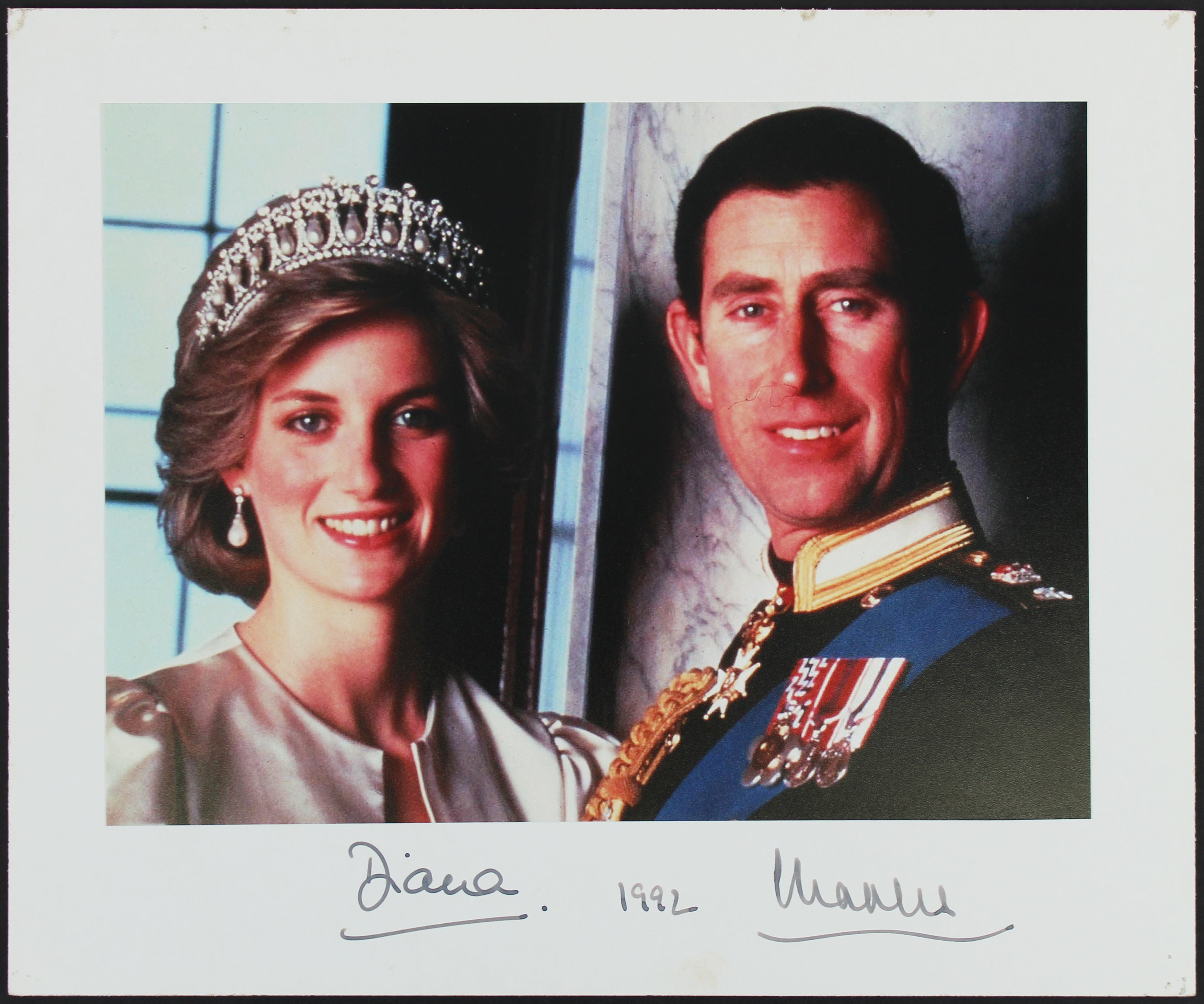 Princess Diana & Prince Charles Authentic Signed 7.25x10 Photo BAS #A57936