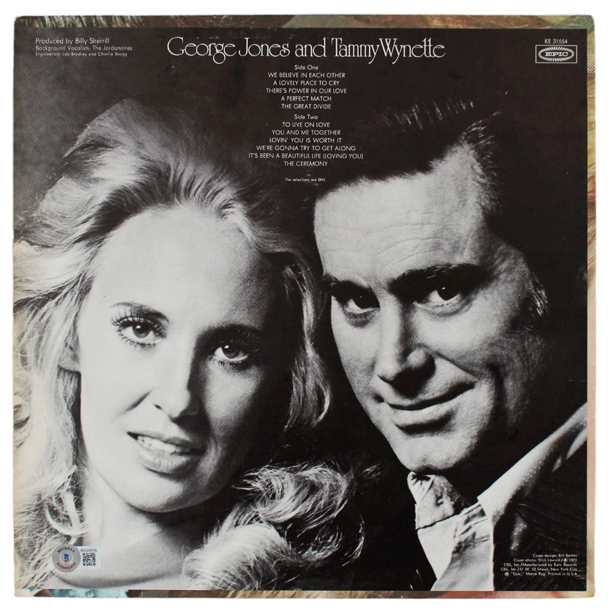 George Jones Authentic Signed Me And The First Lady Album Cover BAS #BG90656