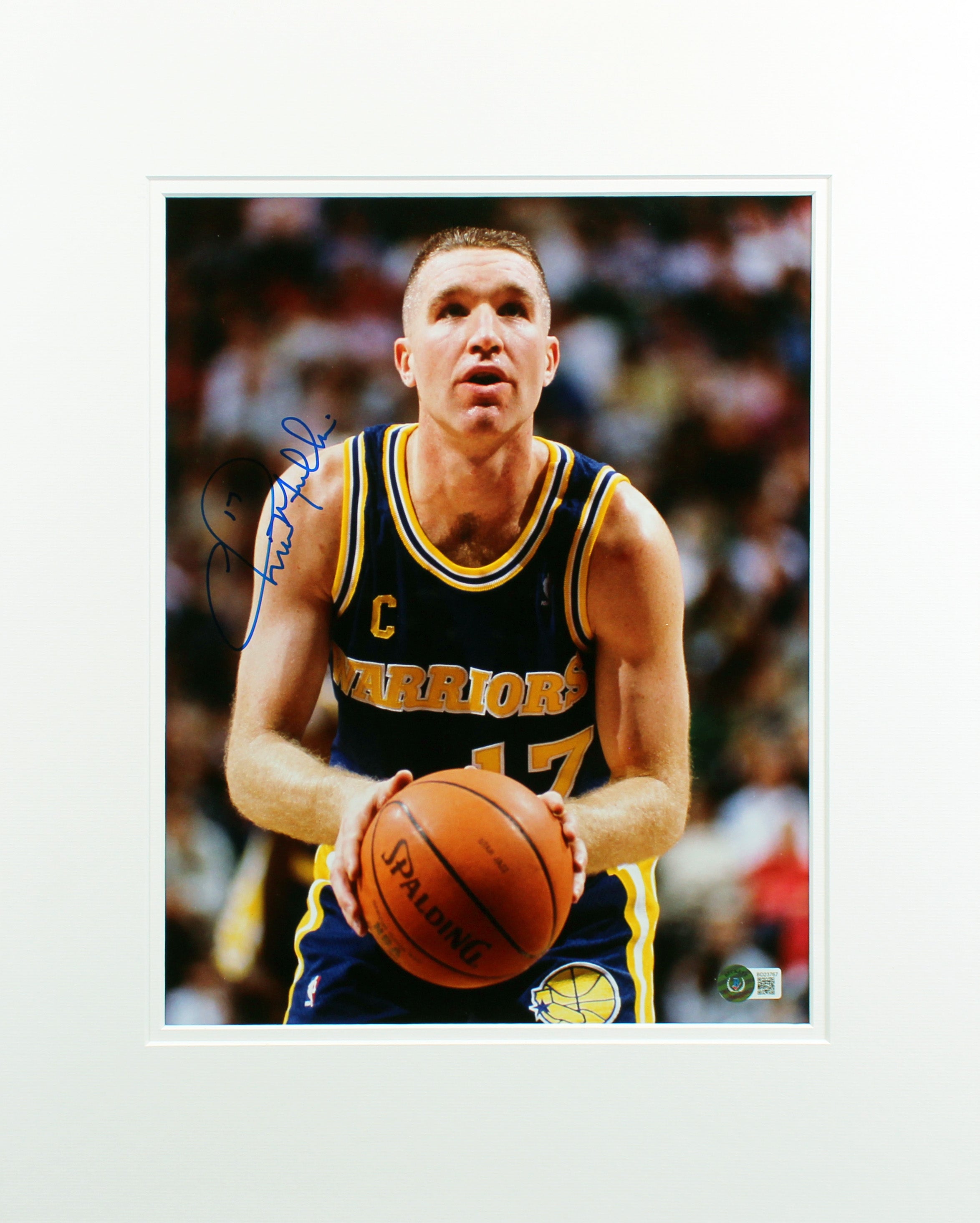 Warriors Chris Mullin Authentic Signed 11x14 Matted Photo Autographed BAS