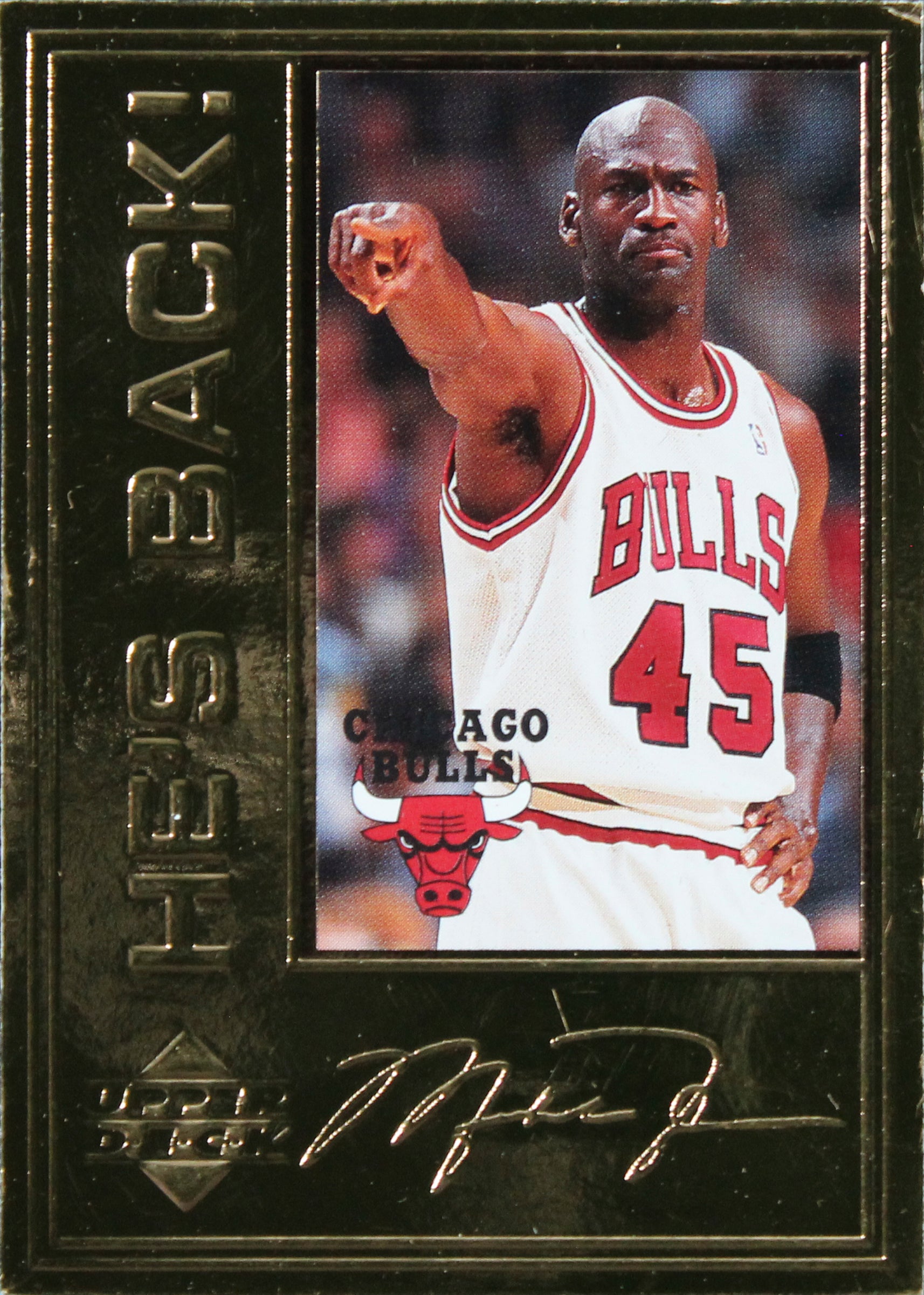 1996 Upper Deck Michael Jordan Career Collection #MJ3 1267/10000 22 Kt Gold Card