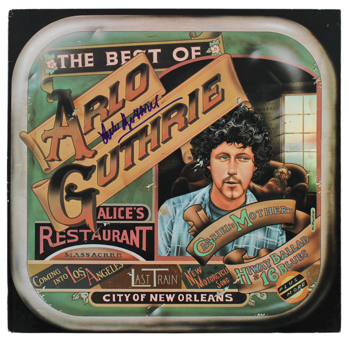 Arlo Guthrie Authentic Signed The Best of Album Cover Autographed BAS #BG90659