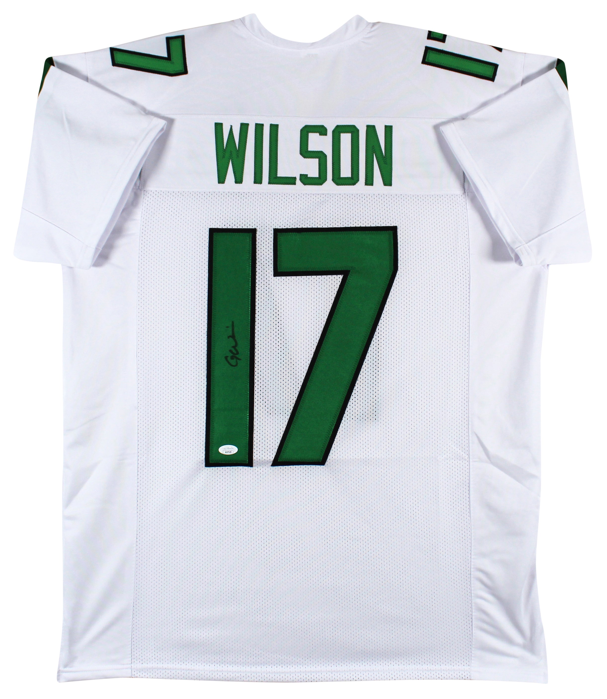 Garrett Wilson Authentic Signed White Pro Style Jersey Autographed JSA Witness