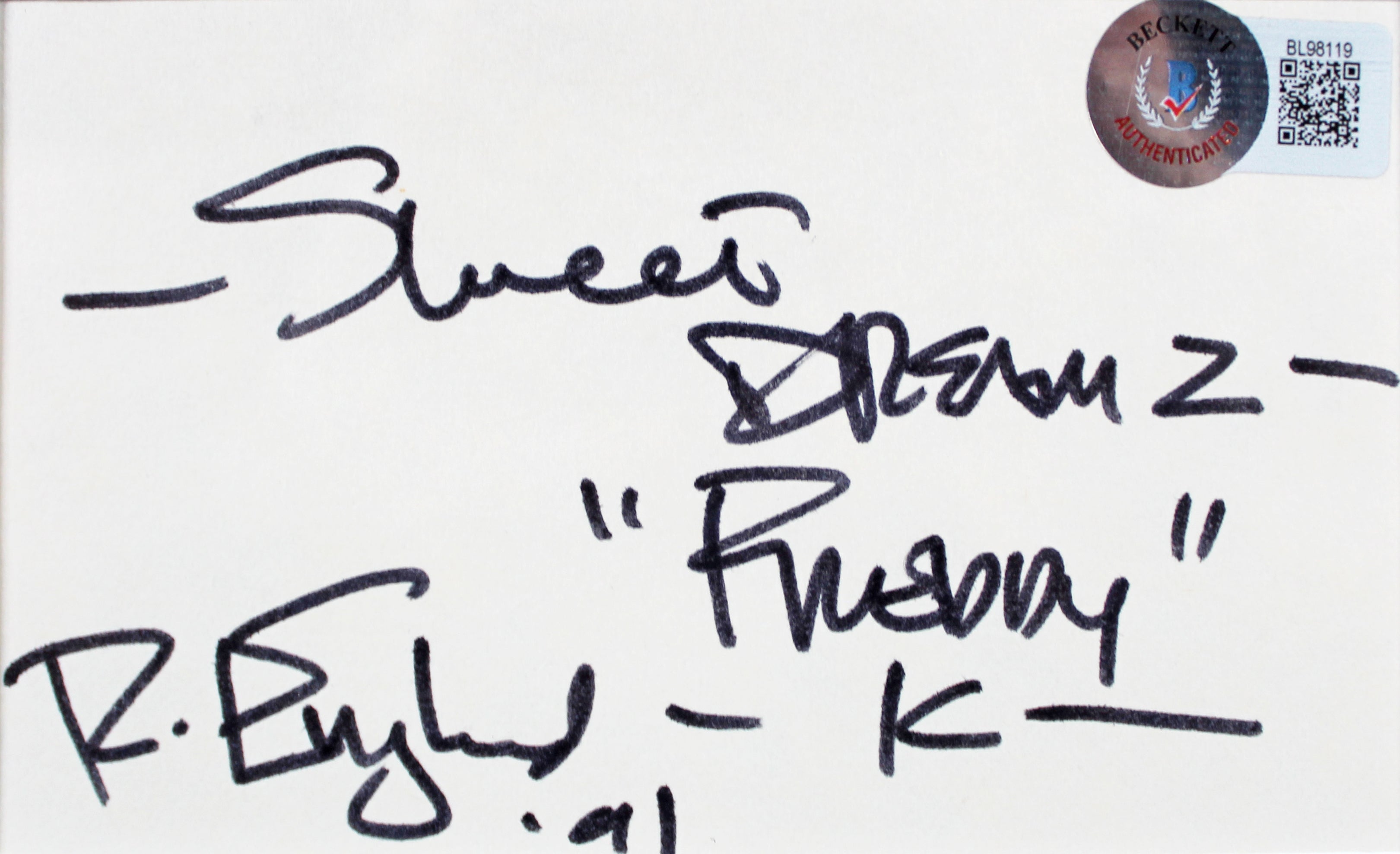 Robert Englund A Nightmare on Elm Street "Freddy" Signed & Framed Index Card BAS
