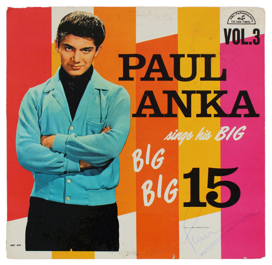 Paul Anka Signed Sings His Big Big Big 15 Vol. 3 Album Cover BAS #BG90662