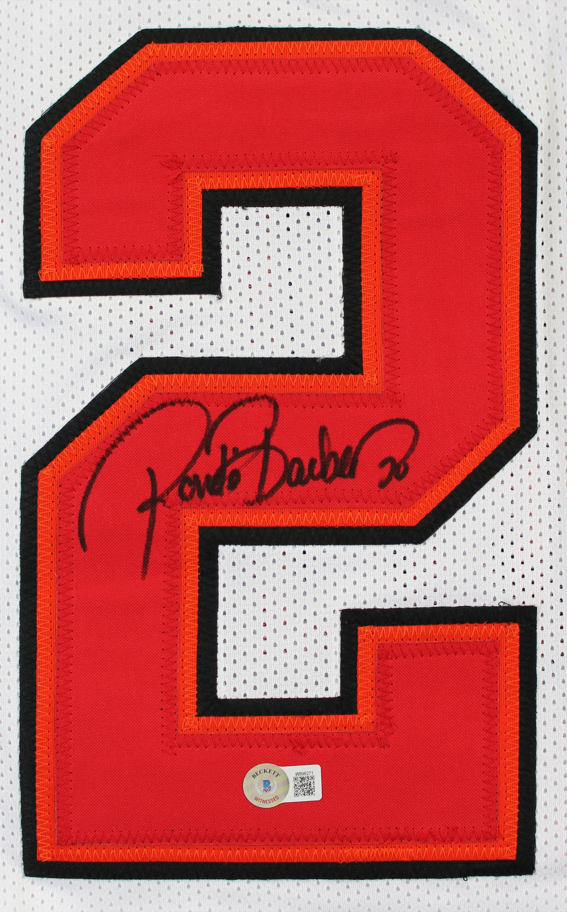 Ronde Barber Authentic Signed White Pro Style Jersey BAS Witnessed